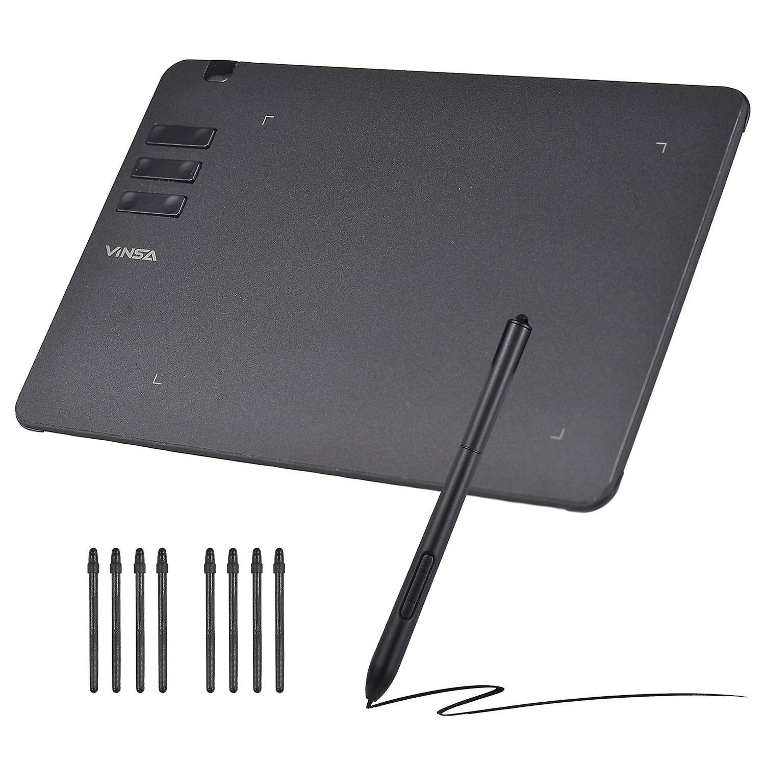 Vinsa T1161 Grafiktablett – Ultradünnes Grafiktablett Für Kreatives Zeichnen Und Skizzieren Mit Batterielosem Stift (8-polig)