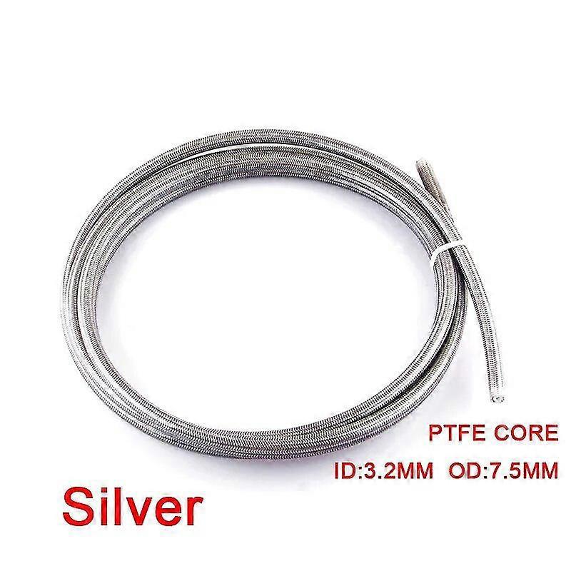 Motorrad An3 5 M/lot Geflochtener Bremsschlauch Aus Edelstahl Und Nylon, Hydraulikschlauch Ptfe-bremsleitung – Silber Tf