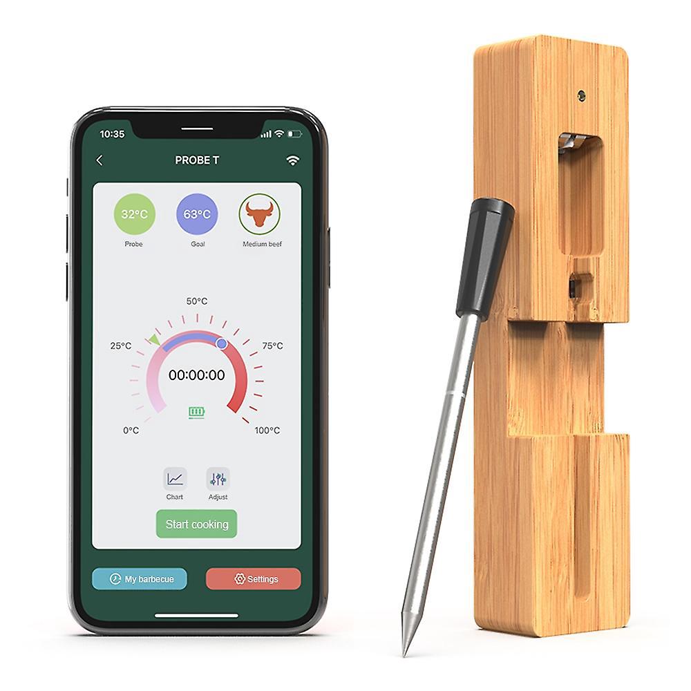 Kabelloses Fleischthermometer, 5-10 Minuten Schnellladung, 30 Meter Kabellose Reichweite, Bluetooth-fleischsonde Zum Grillen Und