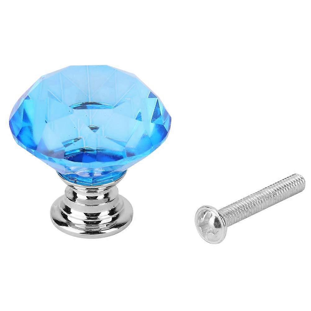Stück 30 Mm Diamantförmiger Kristallglas-griff Für Schrank, Schublade, Tür (blau)