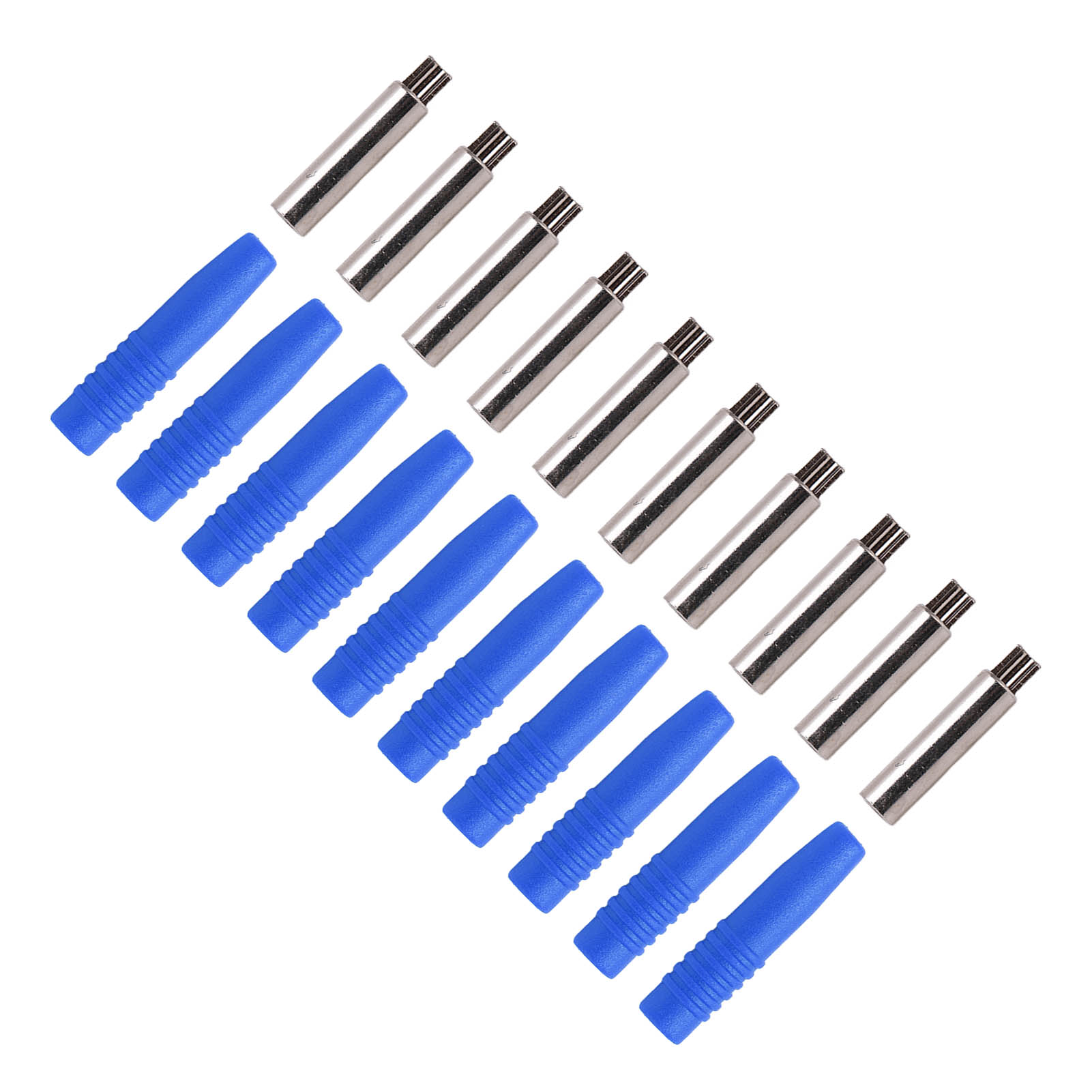 10 Stück Isolierte 2-mm-bananensteckerkupplungen Mit Schutzkappe Für Prüfgeräte (blau)