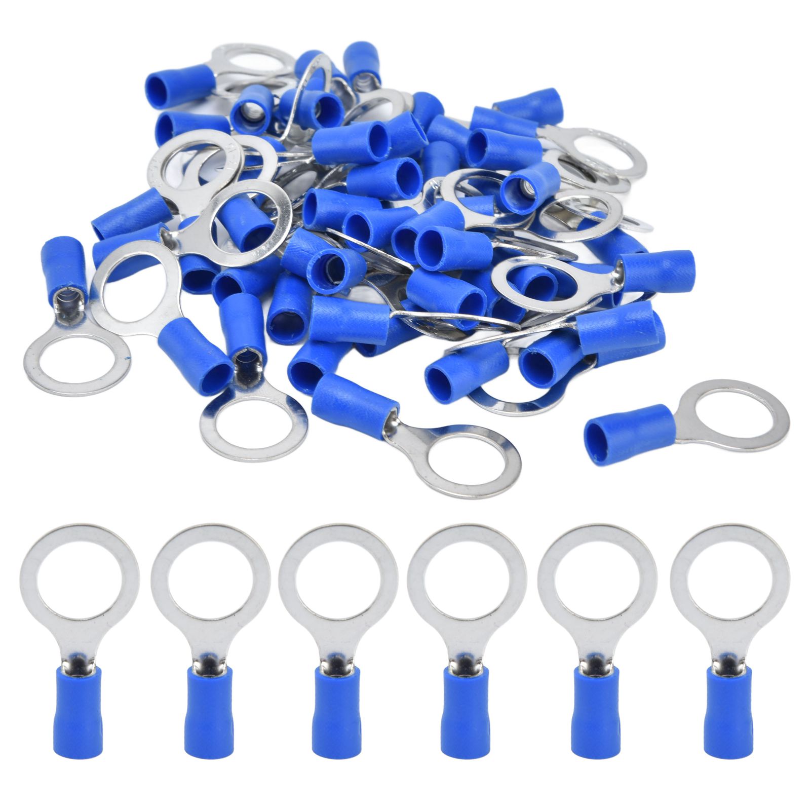 50 Stück Isolierte Ringkabelschuhe, Crimpverbinder Für Elektrische Drähte, Kupfer, Awg 12–10 Rv 5,5–12