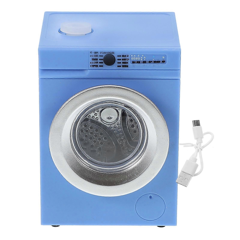 Mini-rotationswaschmaschine Für Puppenhäuser Im Maßstab 1:12 – Wiederaufladbares Miniaturspielzeug Für Puppenhäuser Und Miniaturkulissen, 1 Stück, Blau