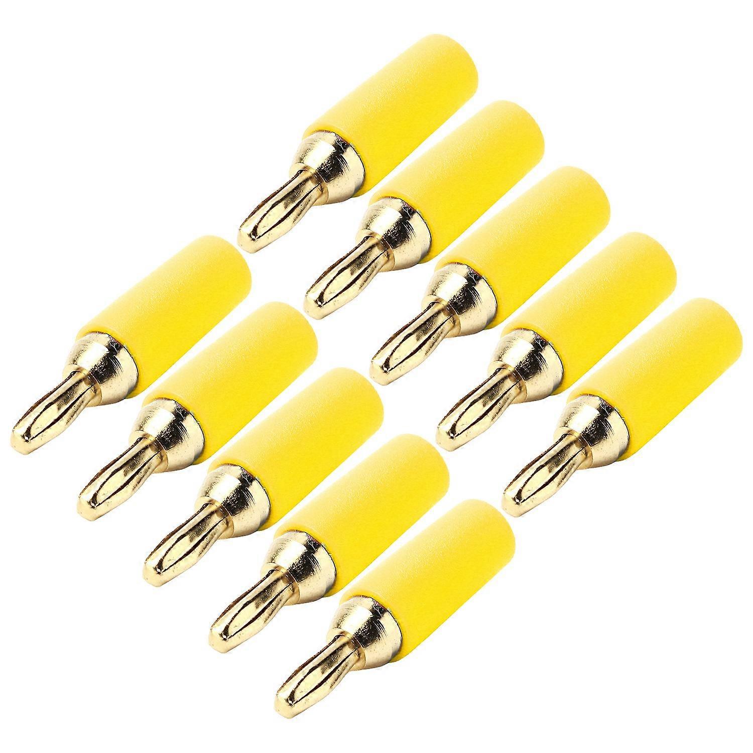 10-teiliges Set Mit Bananensteckern (2,5 Mm), Vergoldetem Messing, Lötanschluss, Gelb