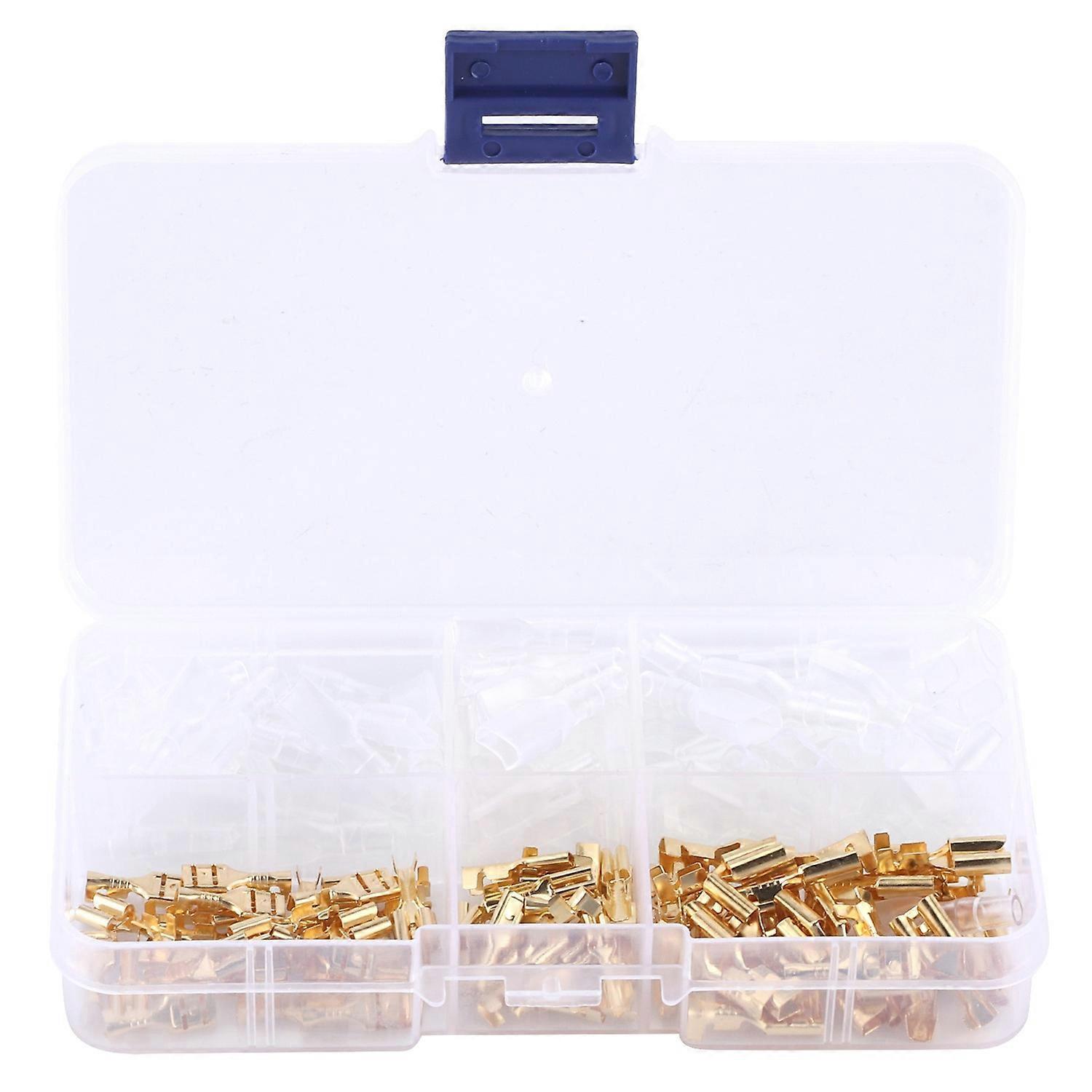 Goldene Crimp-buchsen-steckverbinder-sets Für Elektrische Drähte Mit Schutzhülle 2,8 Mm / 4,8 Mm / 6,3 Mm
