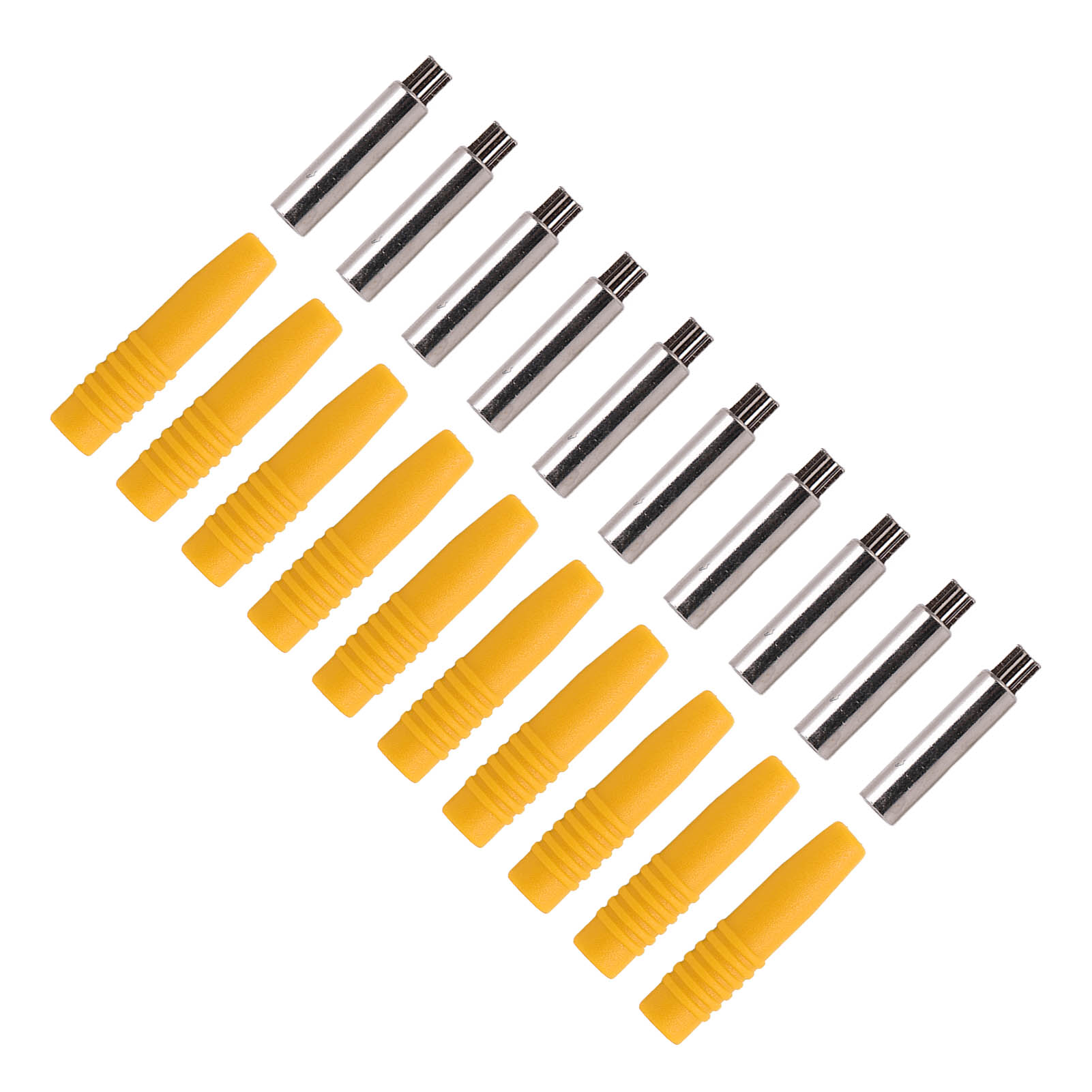 10 Stück Isolierte 2-mm-bananenstecker-kupplungen Mit Schutzkappe Für Prüfgeräte, Gelb