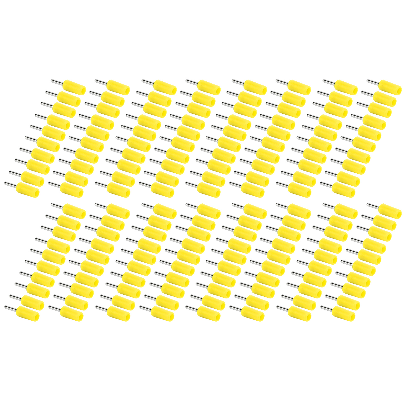100 Stück Bananenstecker, Männlich, Vernickelt, Messing, Gerade, Für Innere Federplatten, J.10001, 2 Mm, Gelb