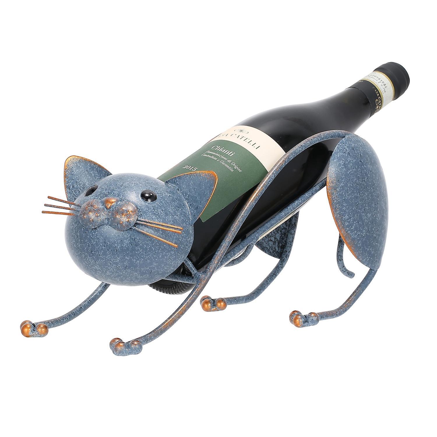 Tomfeel Weinflaschenhalter Aus Eisen, Liegende Katze, Freistehendes Weinregal Für Zuhause