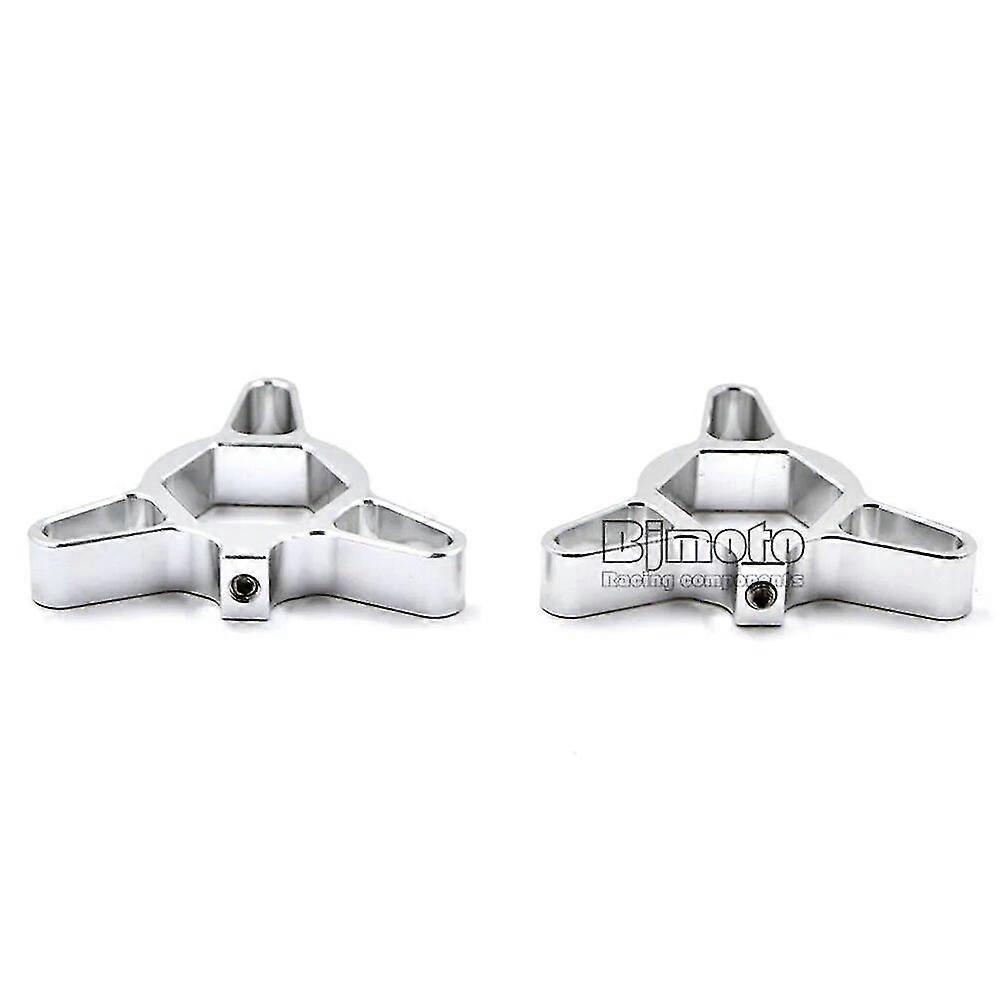 Paar Motorrad-vorspannungseinsteller Aus Cnc-gefrästem Aluminium (17 Mm) Für Renn-vorderradgabeln, Passend Für Kawasaki Zx6r, Zx9r, Zx12r, Yamaha Yzf R6, Yaf600, Fazer1000 – Silber