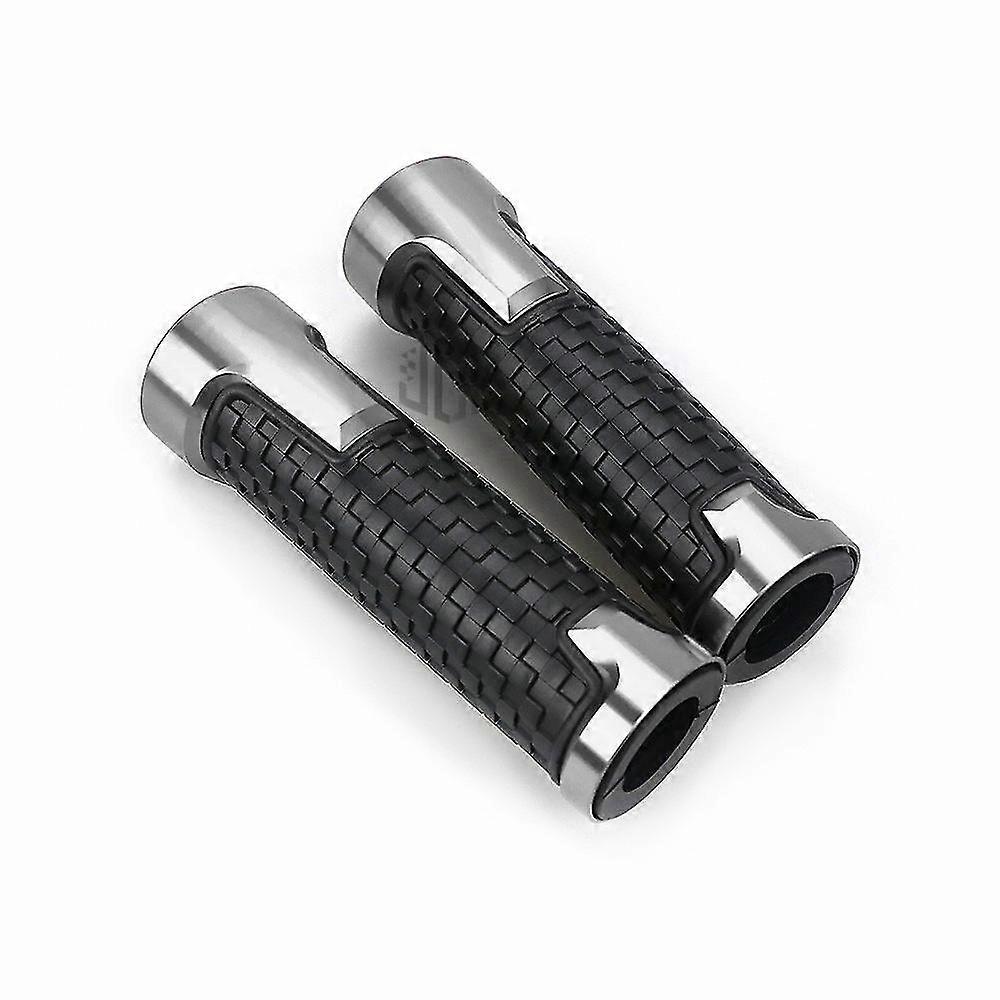 Motorrad-lenkergriffe, 22 Mm, Cnc-gefrästes Aluminium, Gummigelbeschichtung, Passend Für Piaggio Medley Beverly 300, Liberty 125, Fly 150, Zip 50, Mp3 – Silber