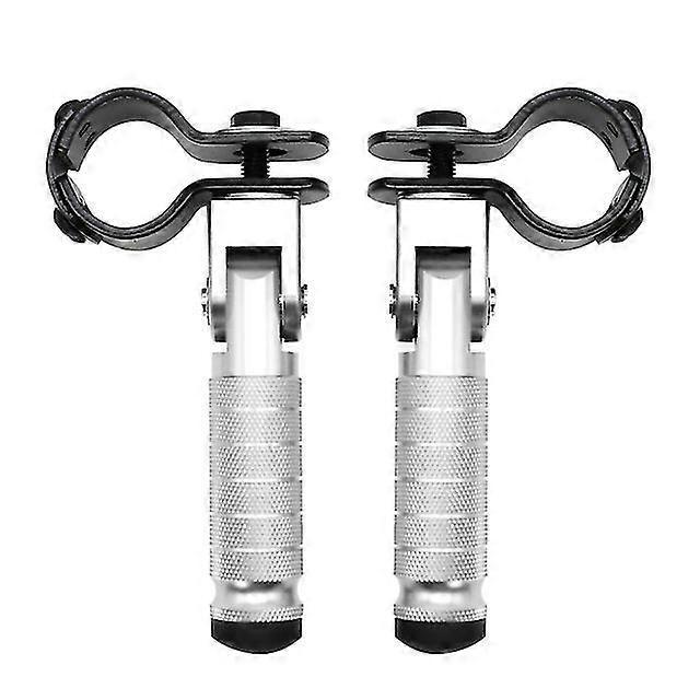Cnc-gefrästes Aluminium-motorradteil, 8 Mm Universalpedale, Klappbare Fußrasten Für Motorräder, Mopeds, Karts, Roller – Silber