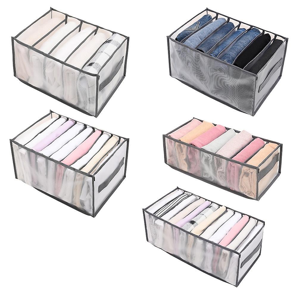 5-teiliges Kleiderorganizer-set Mit 5, 7, 9 Und 12 Fächern, Inklusive Schubladeneinsätzen.