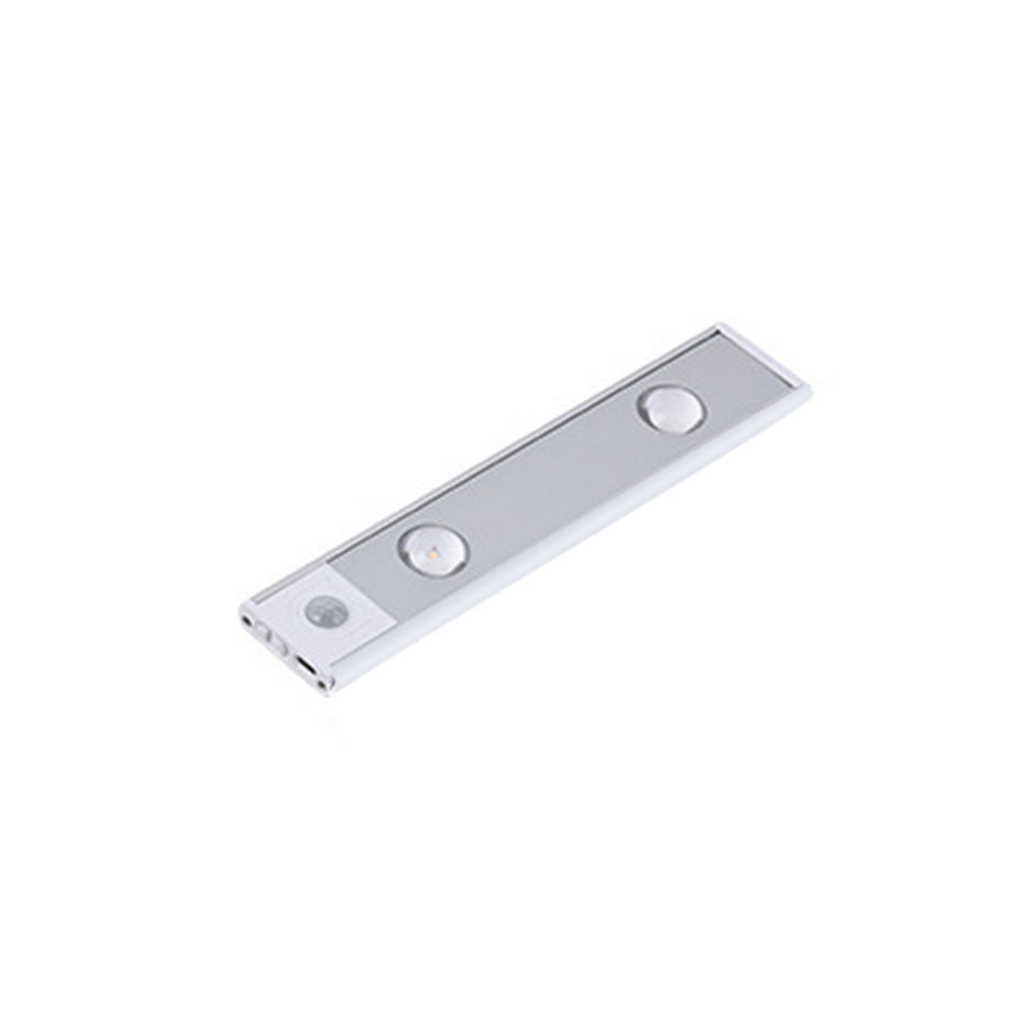 Intelligente Led-lampe Mit Bewegungssensor, Wiederaufladbar, Für Lampenschränke, 20 Cm, Silberfarben