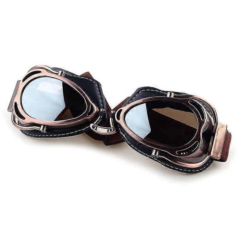 Bracingo Retro Motorradbrille, Passend Für Suzuki Und Ducati – Silberne Gläser