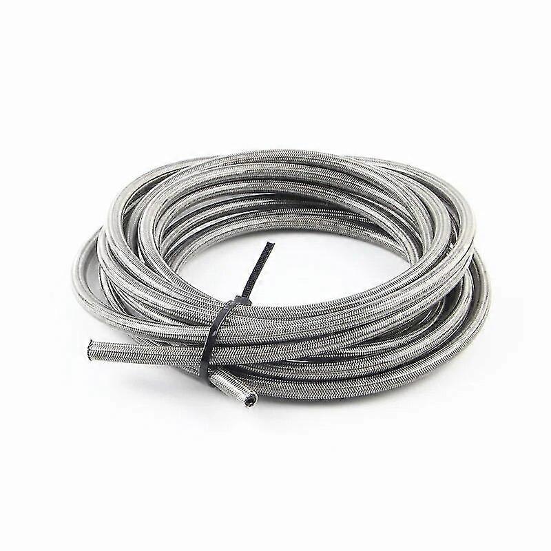 Motorrad An3 5 M/lot Geflochtener Edelstahl-nylon-bremsschlauch, Hydraulikschlauch, Ptfe-bremsleitung – Silbernes Nylon