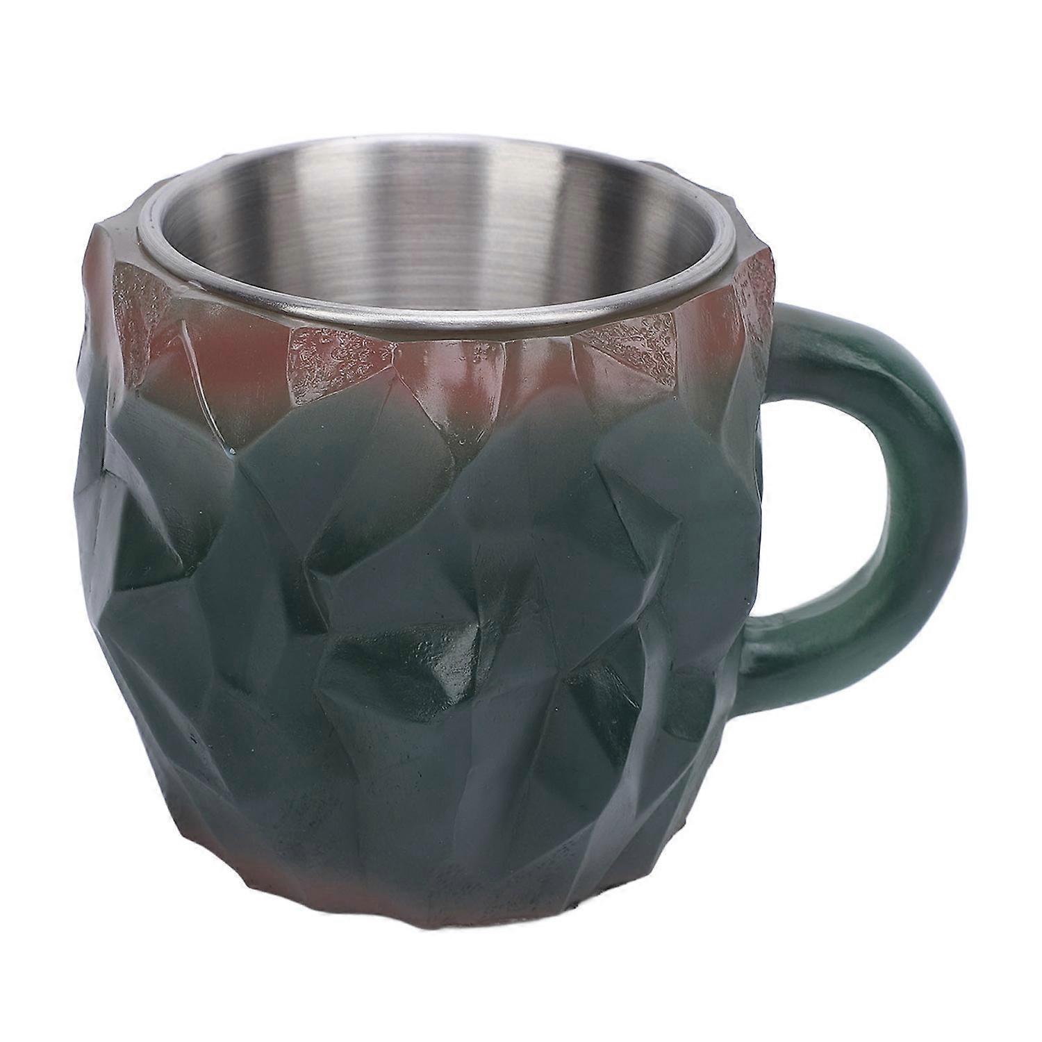 Multifunktionale Kaffeetasse Aus Mineralkristall Mit Ergonomischem Griff, Grün