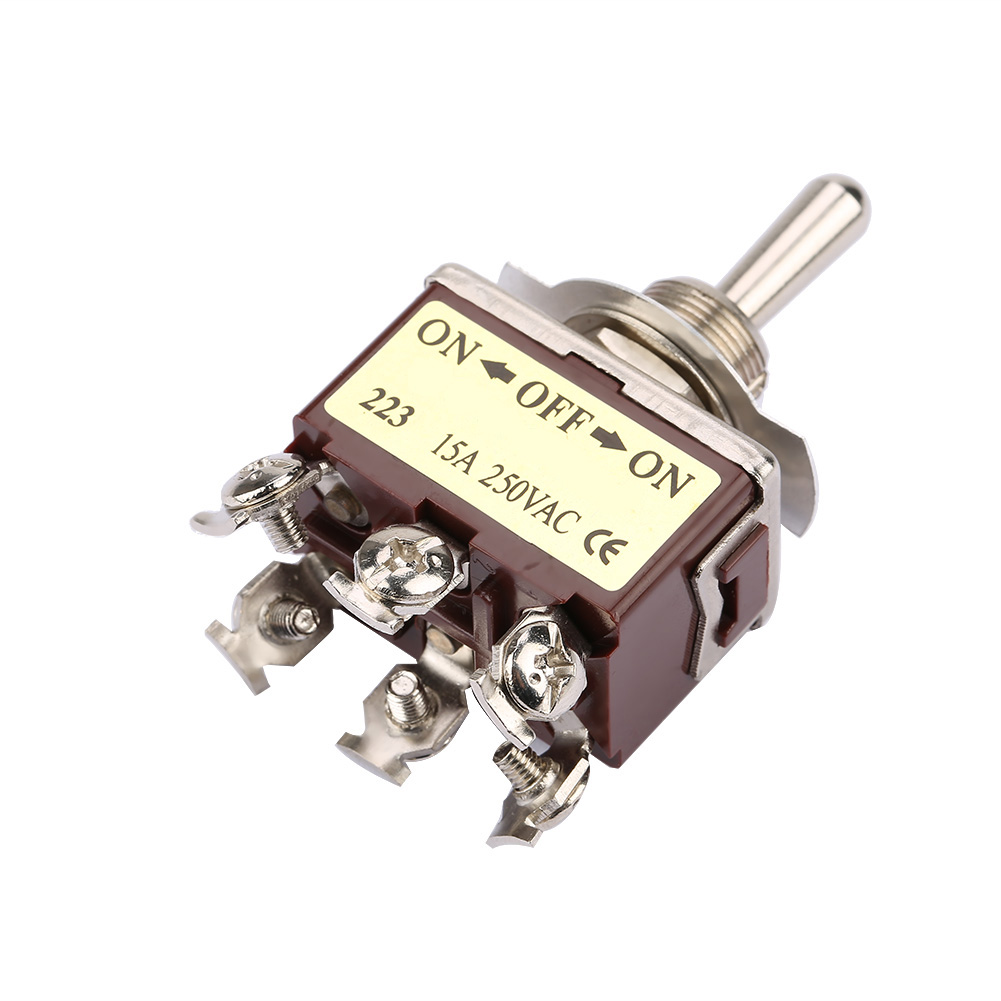 Ein/aus-schalter, 3-positionen-momentanschalter, 6-polig, 12 Mm, 15 A, 250 V Ac