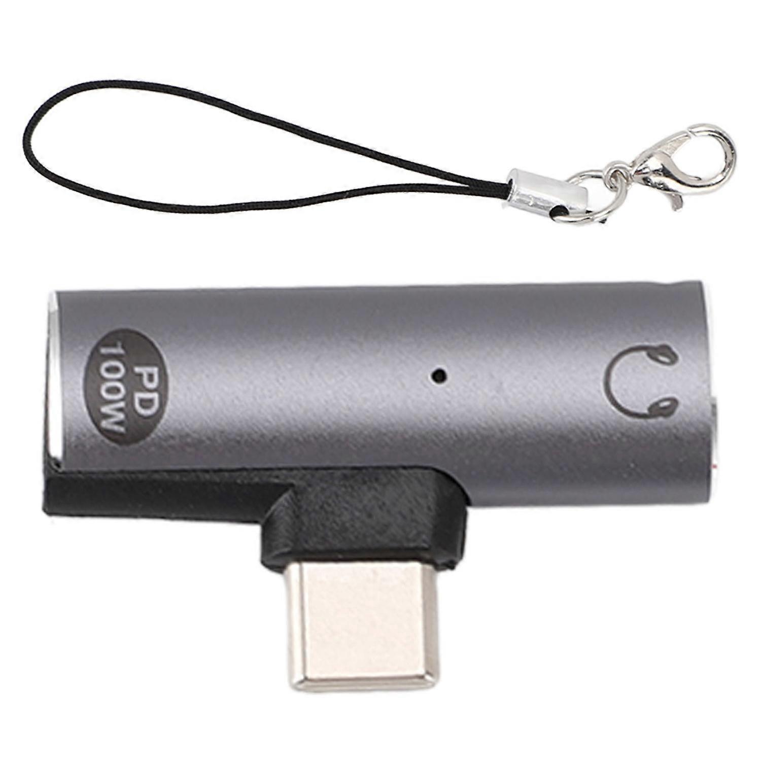 Usb-c-auf-kopfhörer-ladeadapter, Usb-c-stecker Auf 3,5-mm-klinkenbuchse (kopfhöreranschluss), Usb-c-buchse, 100 W Schnellladefunktion