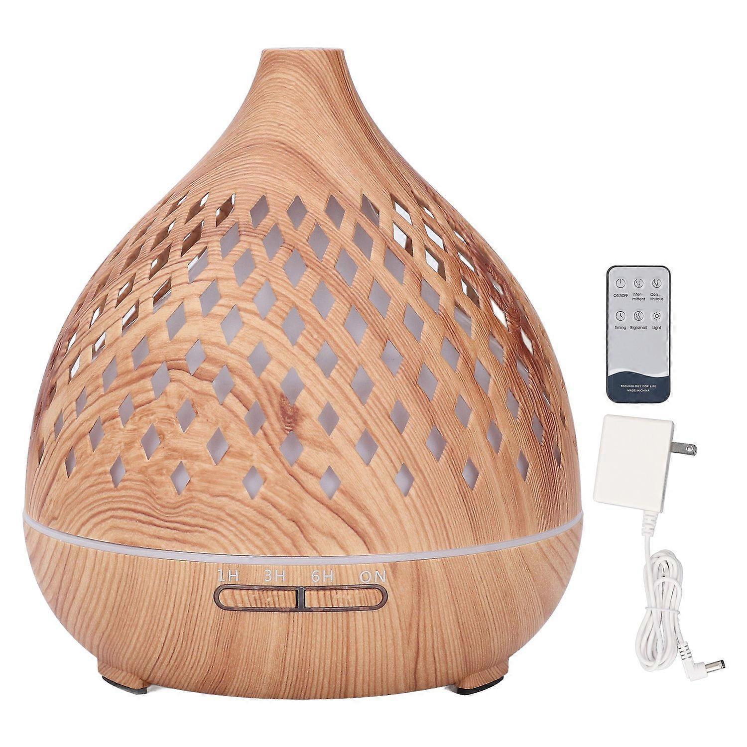 400-ml-luftbefeuchter Mit Fernbedienung, 7-farbiger Led-beleuchtung, Holzoptik, Geräuscharmer Duftverteilung