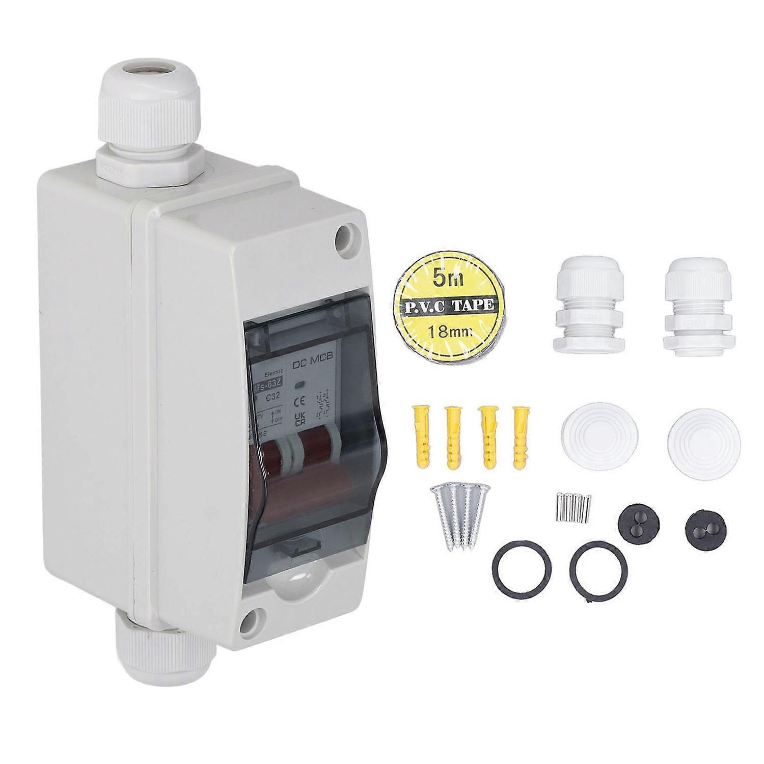 Dc-miniatur-leistungsschalter 2p Ip65 Wasserdicht Transparente Abdeckung 32a Pv-leistungsschalter Für Wohnmobile 1000