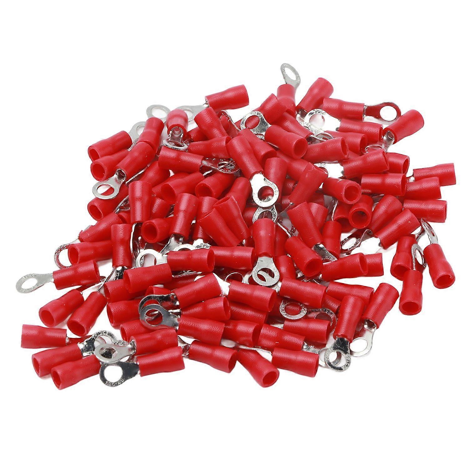 100 Stück Vorisolierte Ringkabelschuhe Aus Kupfer Und Pvc Für Maschinen, Awg 22–16rv1,25–4