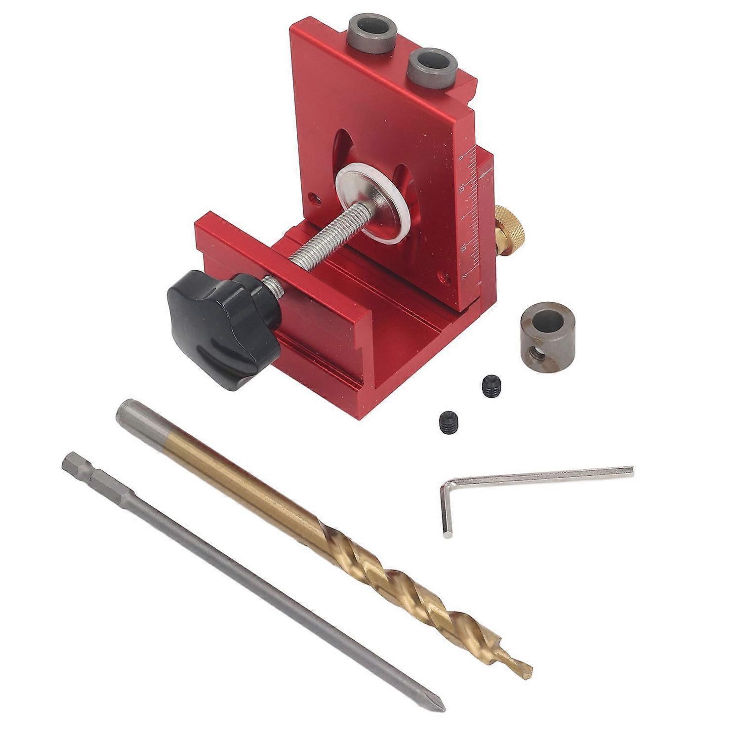 Taschenloch-bohrschablonen-set Aus Aluminiumlegierung Für Die Holzbearbeitung, 15 Grad Geneigter Lochpositionierer Für 12–45 Mm Dicke Platten.