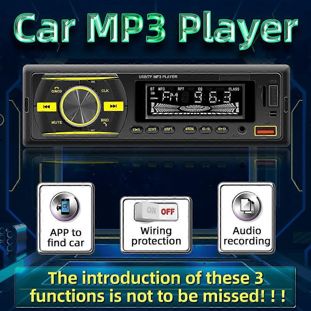 Auto-mp3-player Mit Bluetooth, Stereo-receiver, Fm-radio, Freisprechfunktion, Usb-/tf-karten-/aux-eingang, A-player-unterstützung