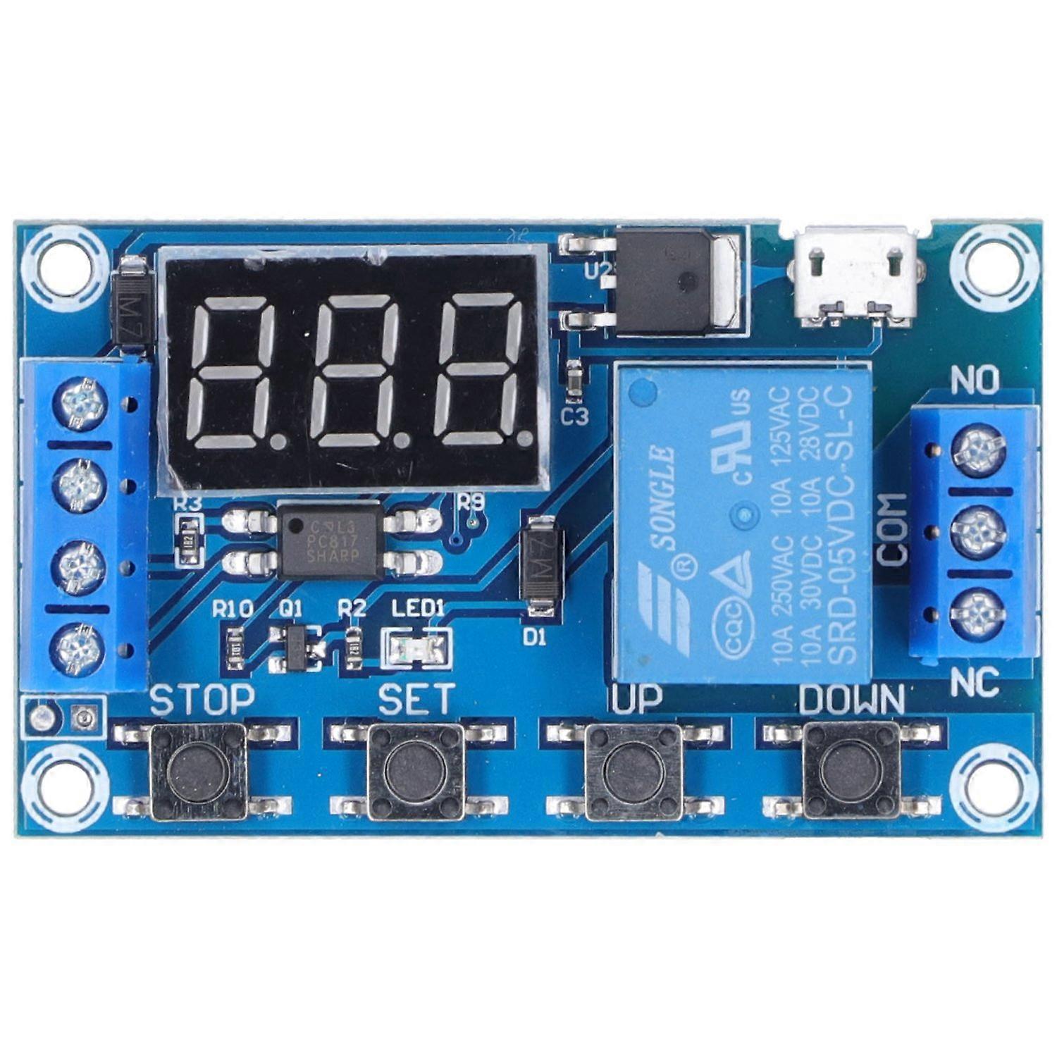 Relaismodul Dc 6–30 V, Programmierbar, Verzögerung, Ausschaltzyklus, Timer, Trenntrigger, Optokopplerschalter