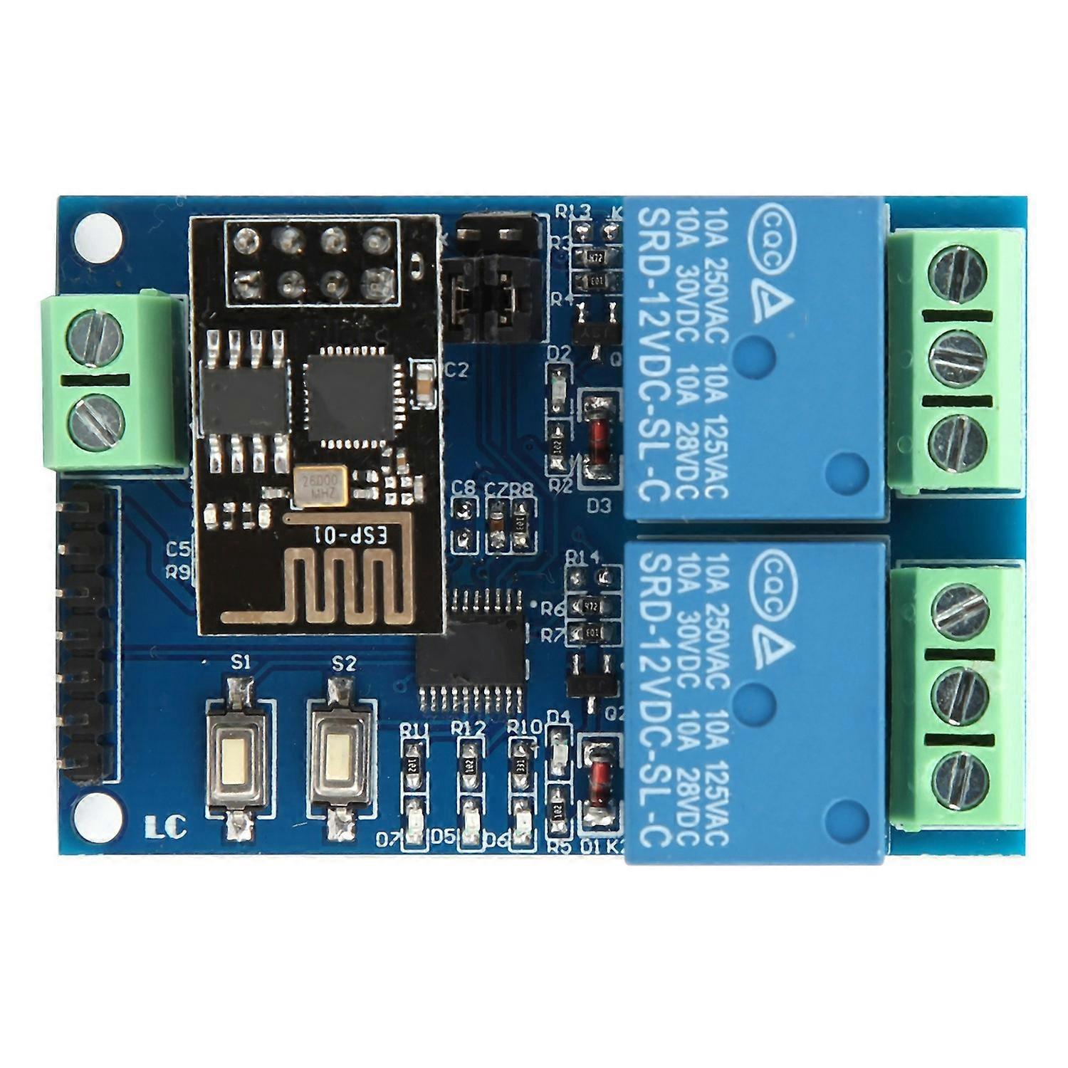 2-wege-wlan-relaismodul Für Android-smartphone-app, Drahtloser Fernsteuerungsschalter, 12 V, Esp8266