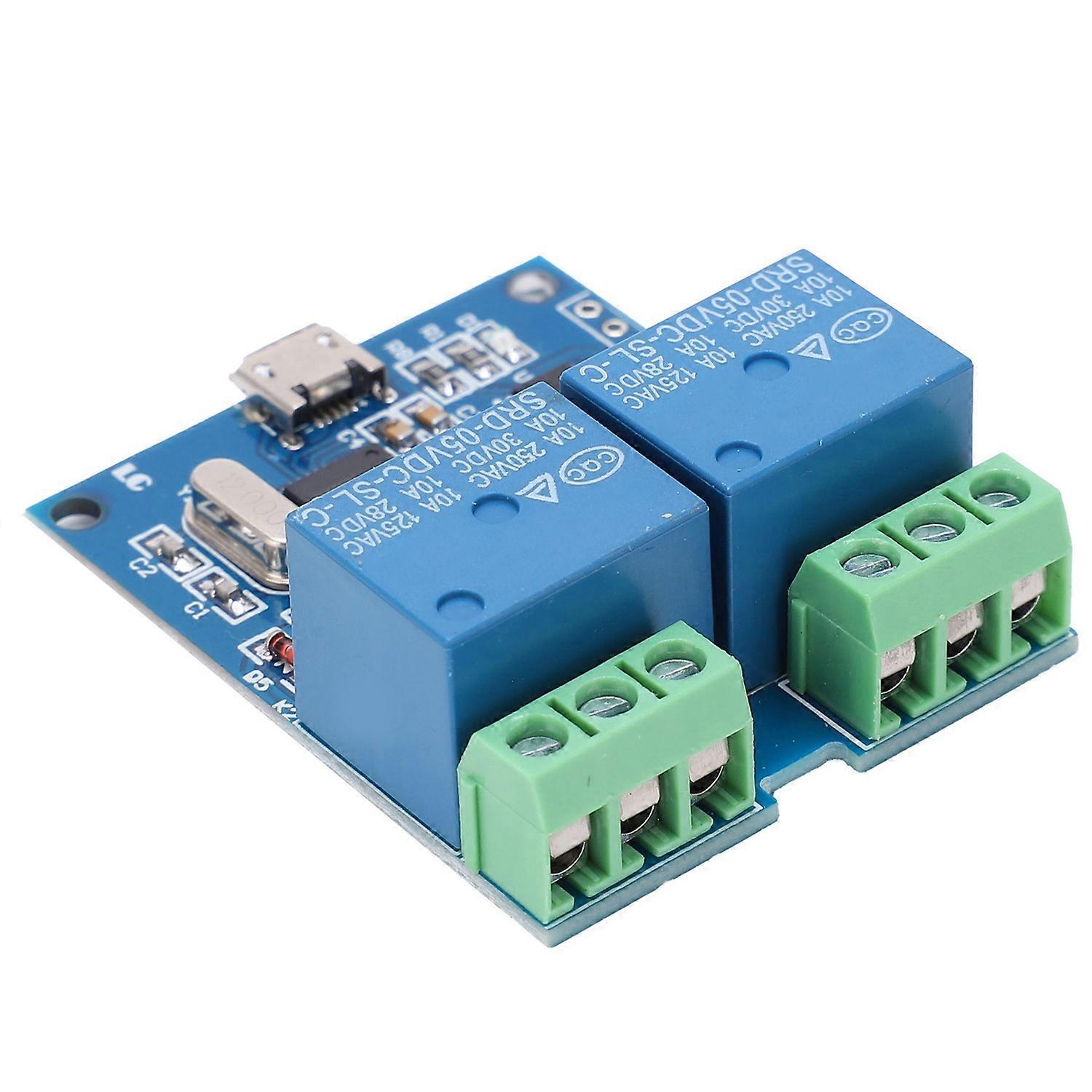 Usb-relaismodul Mit 2 Kanälen, Intelligenter Leiterplatten-steuerschalter Zur Ein-/ausschaltung Von 5 V Dc