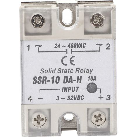 Halbleiterrelais, Kontaktloser Schalter, Dc/ac-ssr Mit Aluminium-kühlkörperplatte Ssr-10 Da H