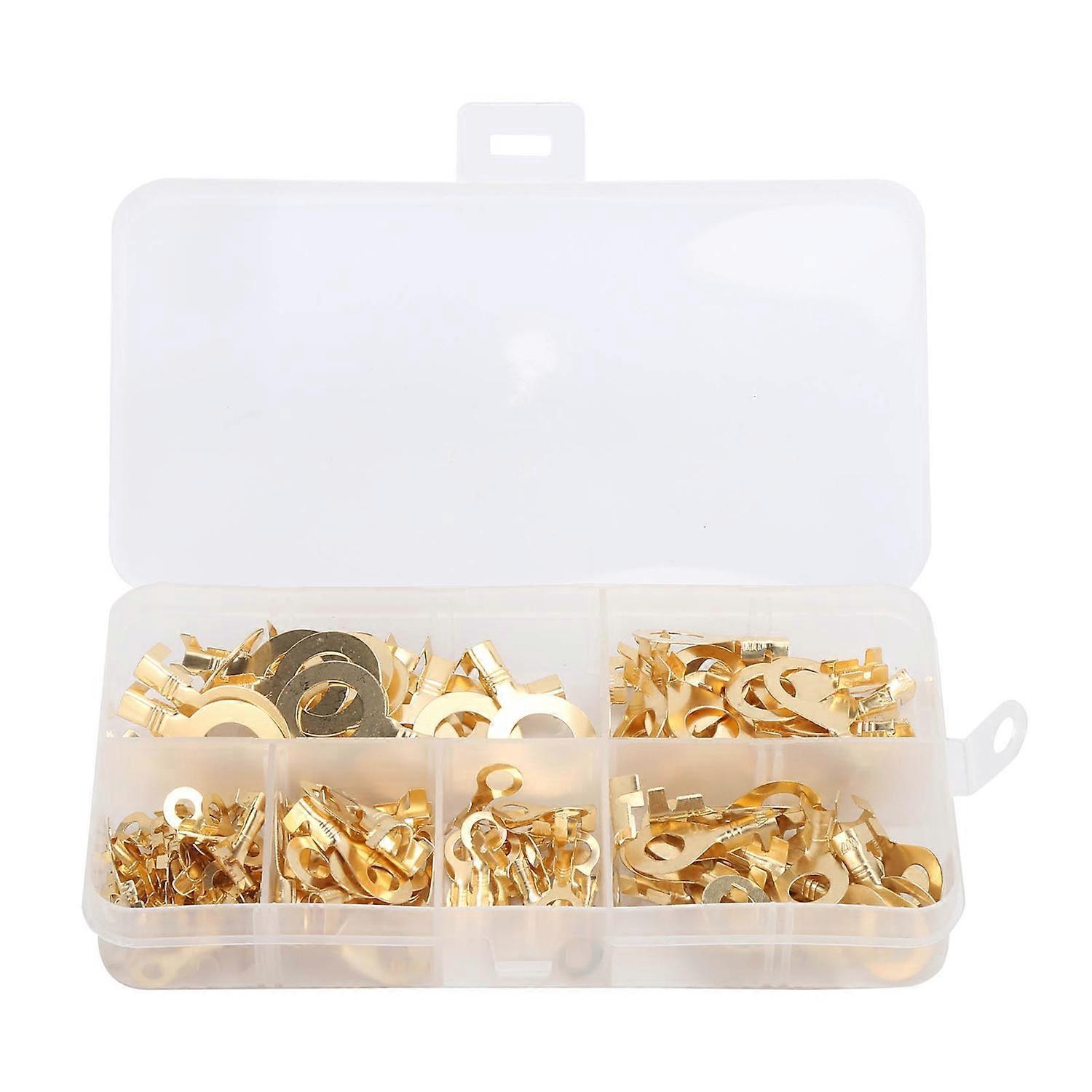 150-teiliges Ringkabelschuh-set Aus Messing Mit Aufbewahrungsbox, Vergoldet