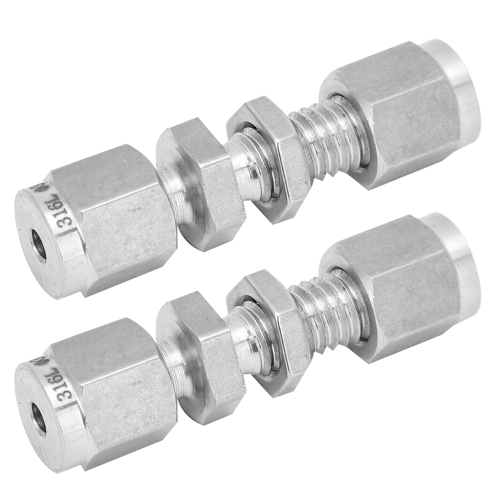 2 Stück Kompressions-schottverschraubung Aus Edelstahl 316, Doppelklemmringverbinder, Zubehör Ф3
