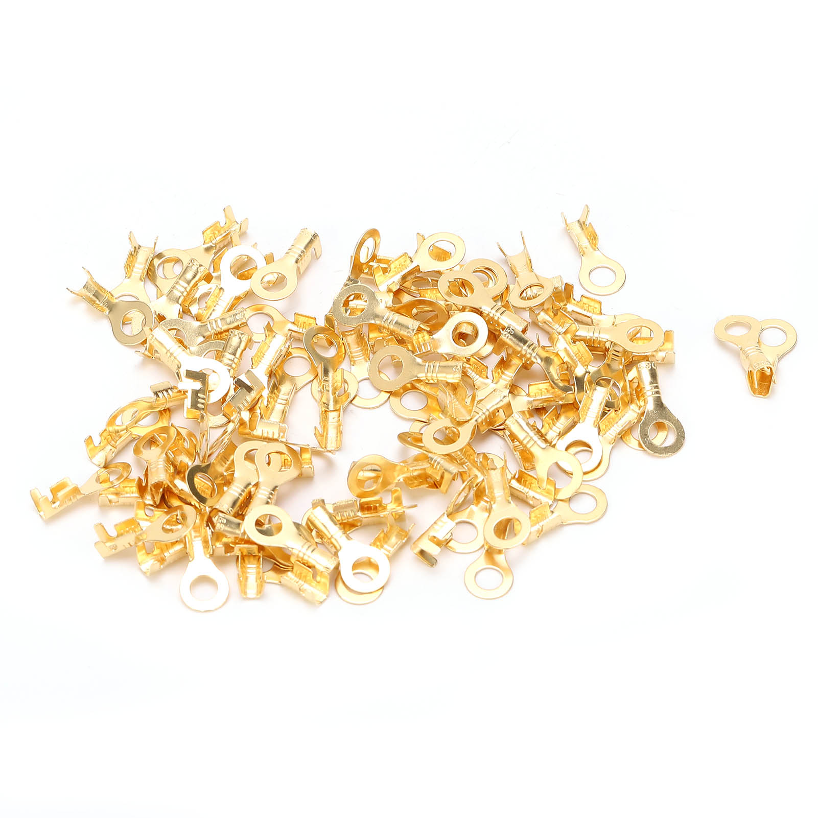 100 Stück Ringkabelschuhe Aus Kaltgepresstem Messing, M4 4,2 Mm