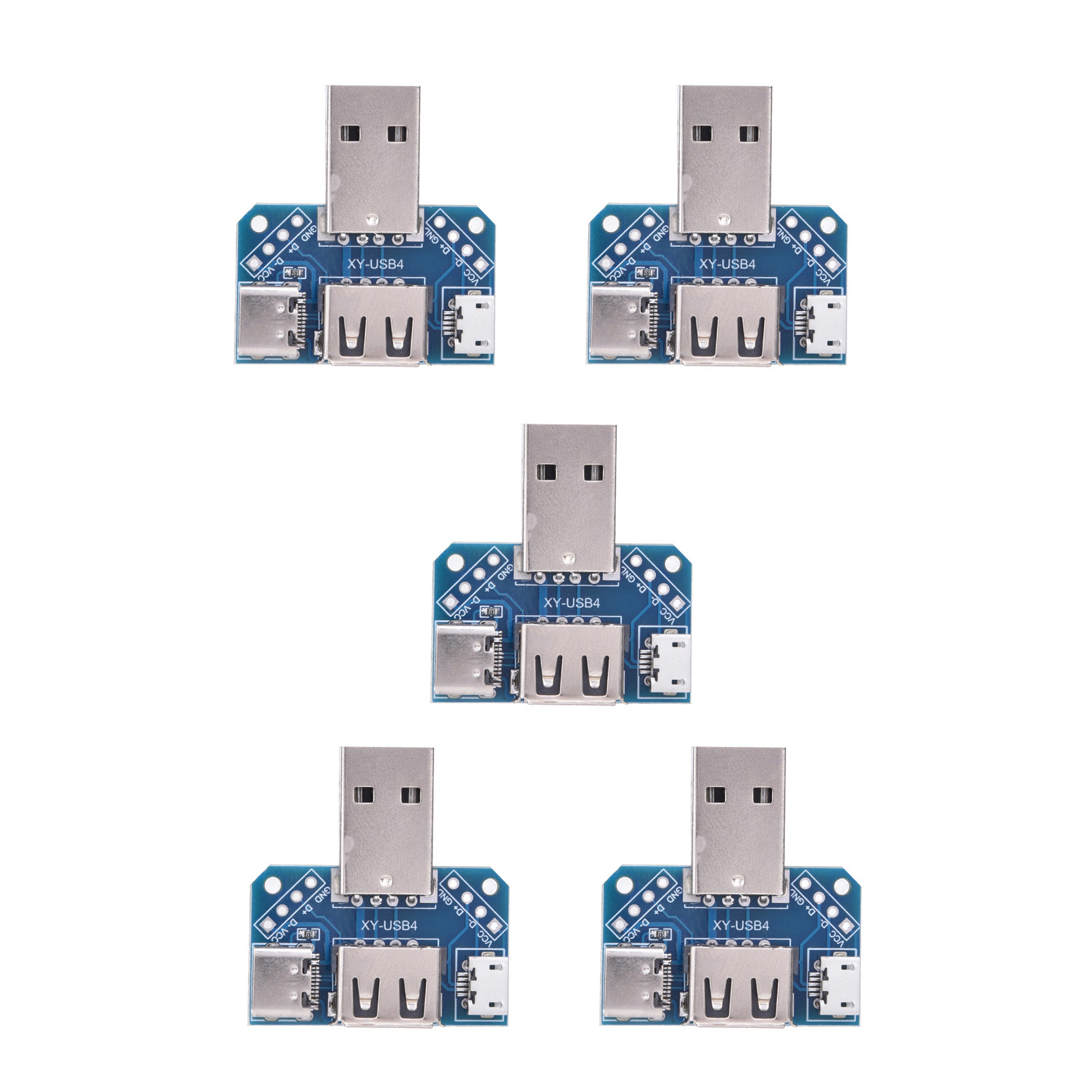 5 Stück Usb-adapterplatte, Usb-stecker Auf Usb-c-buchse, 4-polig, 2,54 Mm, Transferplatine
