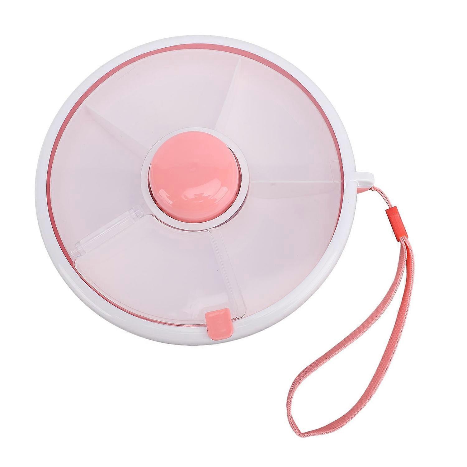 Drehbarer Snackbehälter Mit Deckel, 5 Fächer, Auslaufsicher, Tropfsicher, Ideal Für Kinder, Obst