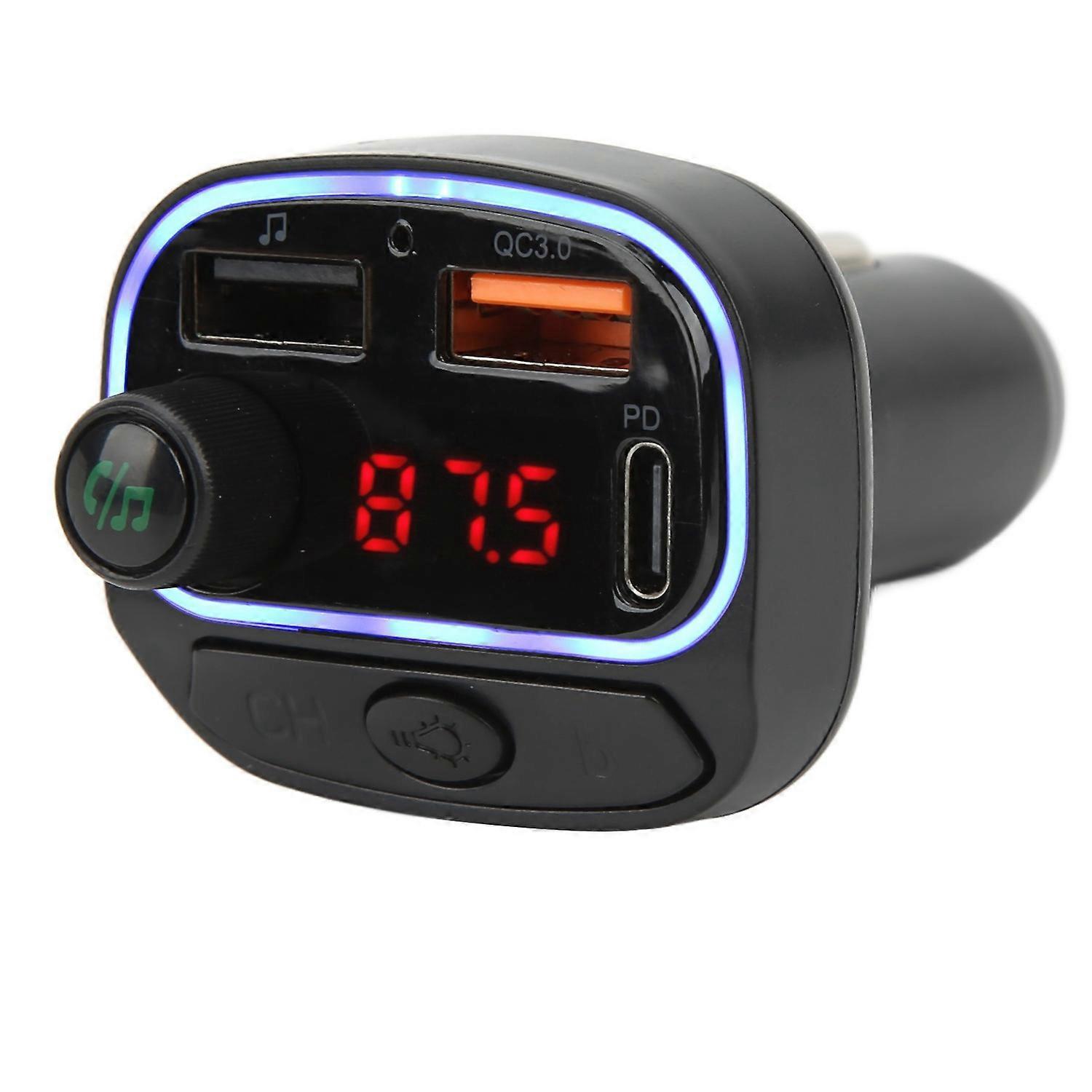 Bluetooth 5.0 Fm-transmitter Pd Qc 3.0 12–24 V Freisprecheinrichtung Musikplayer Handy-ladegerät Für Autos