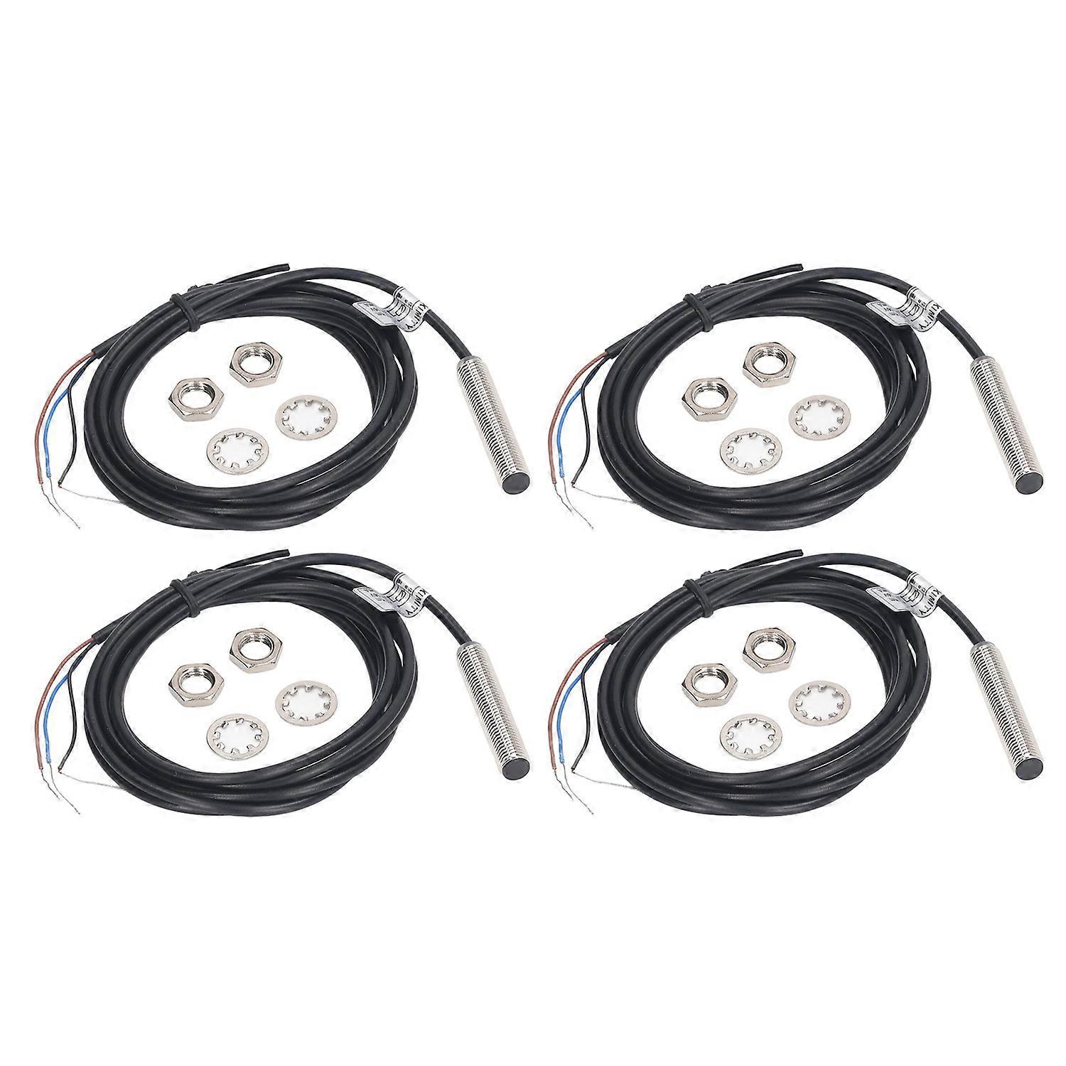 4er-set Näherungsschalter, 8 Mm Durchmesser, Induktiver Näherungssensor, Pnp-gleichstrom, 3-adrig, Nc-kontakt, 6–36 V Dc, 1 M