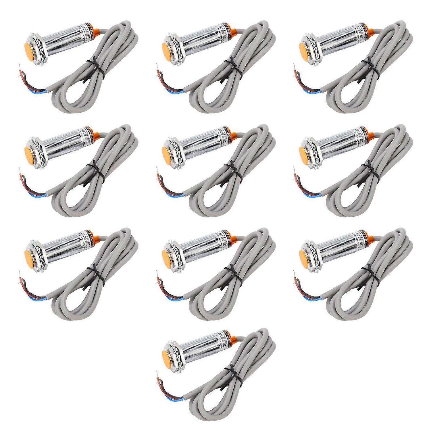10 Stück Induktiver Metallschalter, Näherungsgrenzwertsensor, Npn, 3-adrig, Normalerweise Offen, Lj18a3-5-z-bx