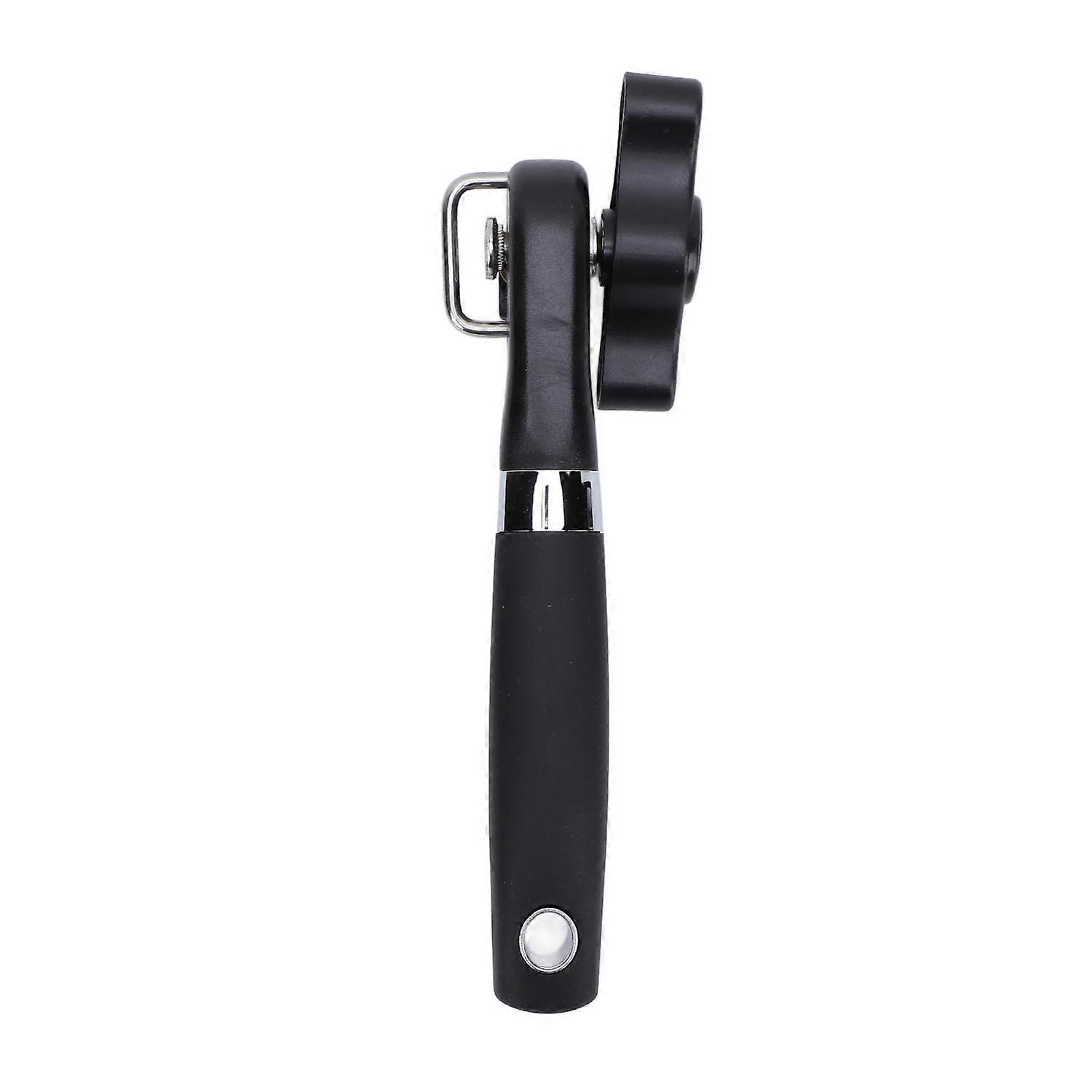 Manueller Dosenöffner, Ergonomischer, Rutschfester Griff, Glatte Kanten, Edelstahl, Handgeführter Dosenöffner