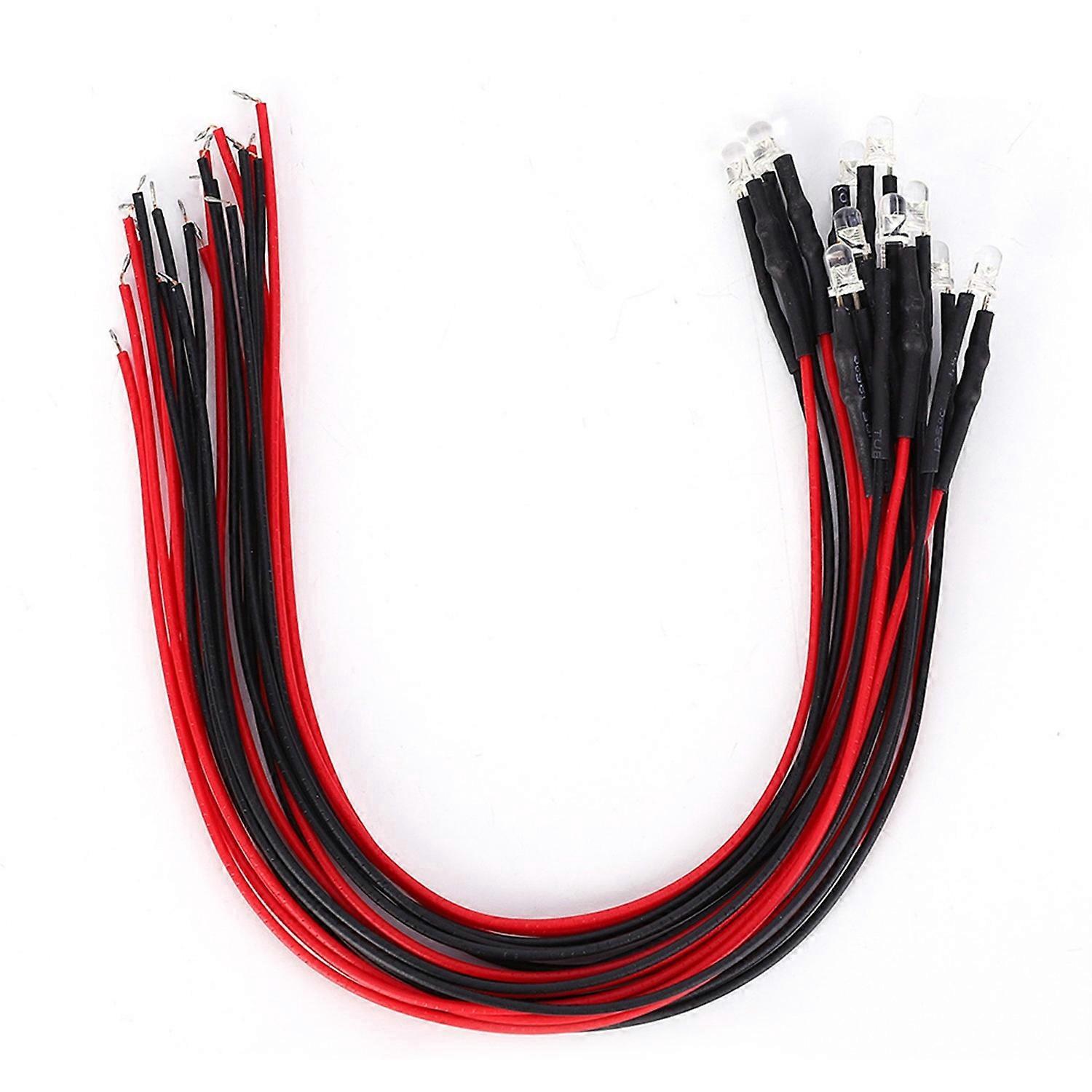 50 Stück Diodenverdrahtete, Leuchtende Led-perlen Mit Rundem Kopf Und Geradem Stecker, 12 V, 3 Mm