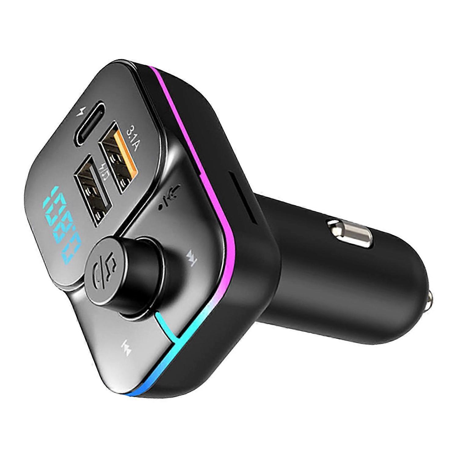 Bluetooth-mp3-player Fürs Auto, Farbiges Licht, Usb-ladegerät, Multifunktionaler Audio-freisprech-fm-transmitter
