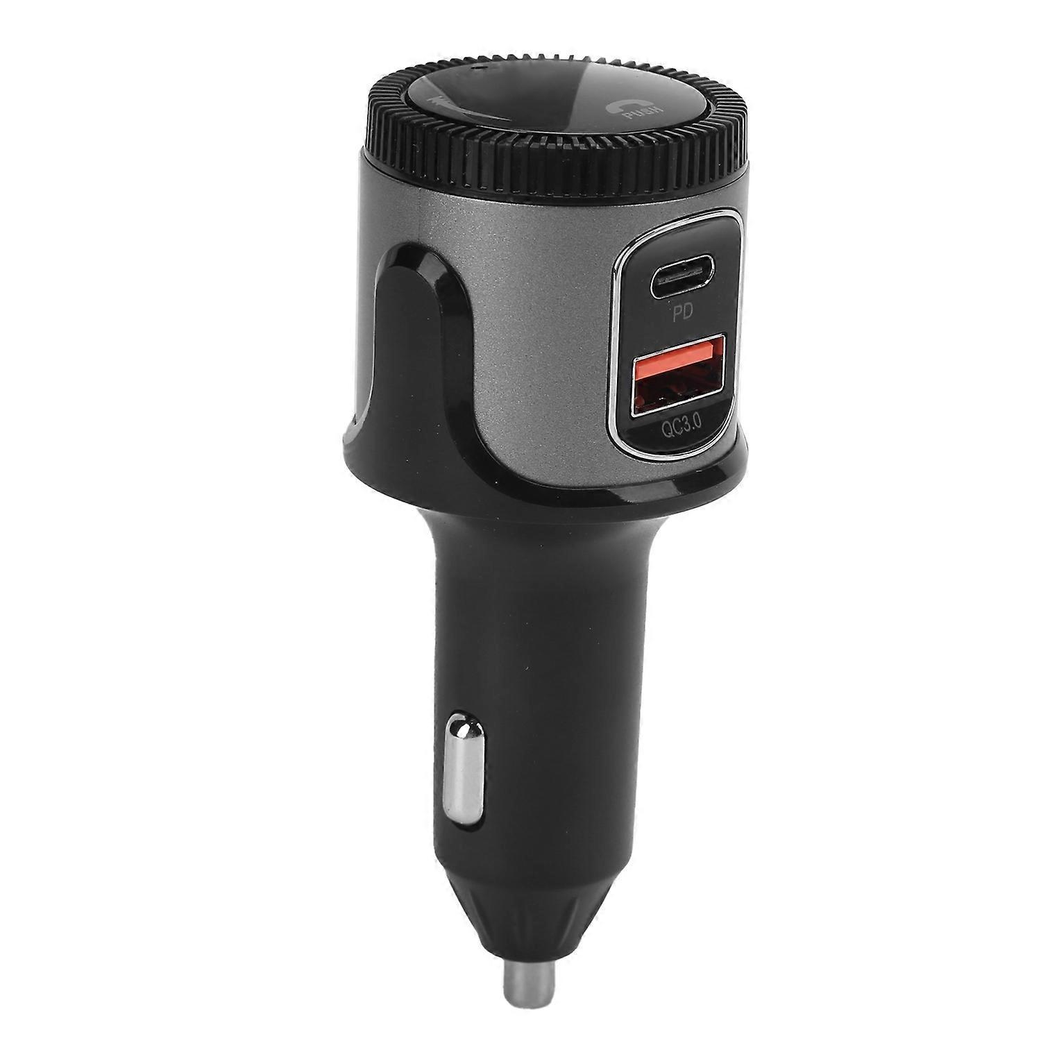 Fm-transmitter 5.0 Fürs Auto, Kabellos, Mit Led-anzeige, Freisprechfunktion, Schnellladefunktion Und Adapter Für Google Assistant