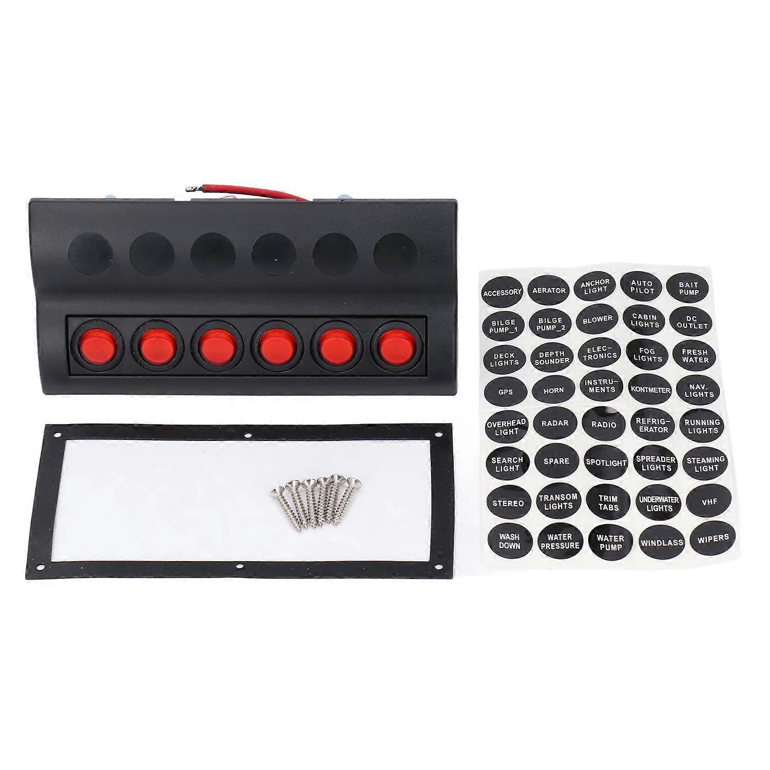 Marine-schalttafel, 6-fach, Wasserdicht, Vorverdrahtet Mit Überlastschutz, Ein/aus, Für Wohnmobile Und Boote, 12 V Dc
