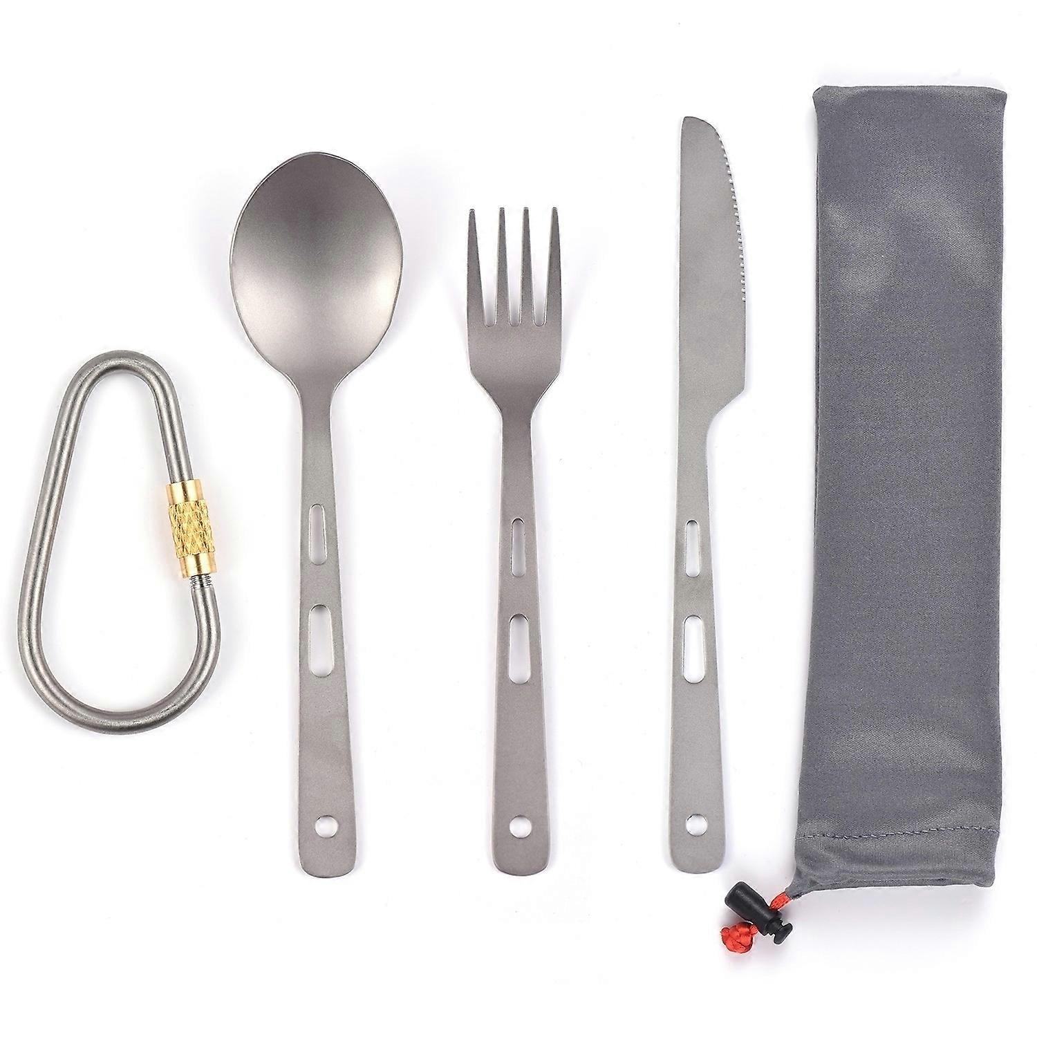 Titan-besteckset, Bestehend Aus Löffel, Gabel Und Messer, Für Zuhause, Reisen, Outdoor-aktivitäten Und Camping