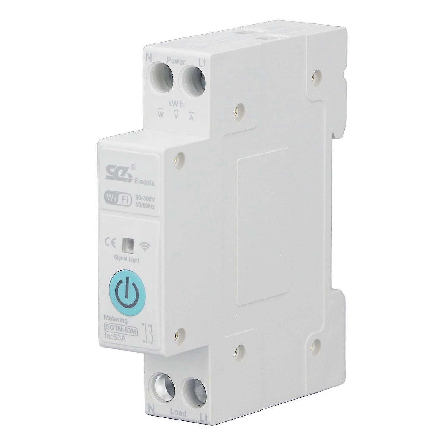Intelligenter Wlan-leistungsschalter Mit Messfunktion, Drahtloser Fernbedienung Und Schutzschalter Für Den Heimgebrauch (din-rail-anschluss).