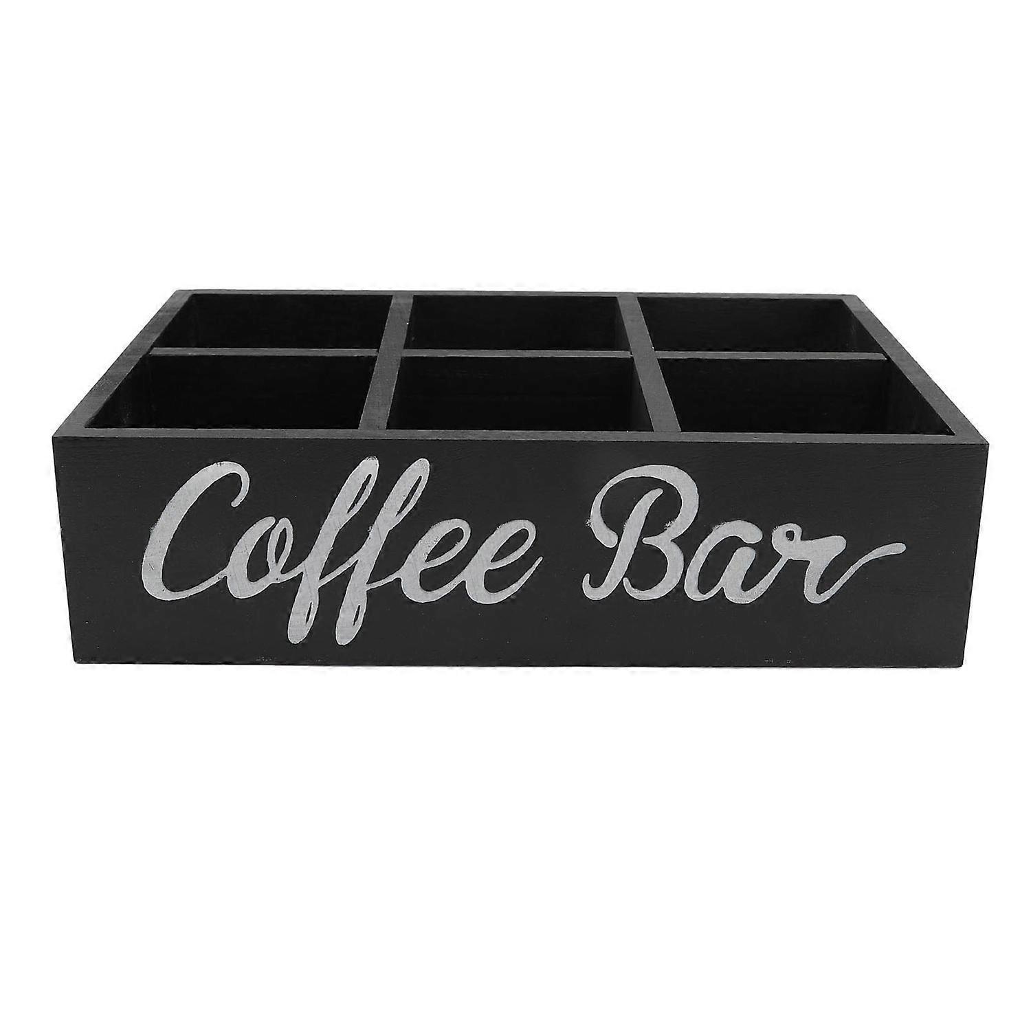 Kaffeestation-organizer Mit Trennwand, Aufbewahrungsbox Aus Holz Für Kaffeebar-zubehör, Teebeutel, Kaffeekapseln