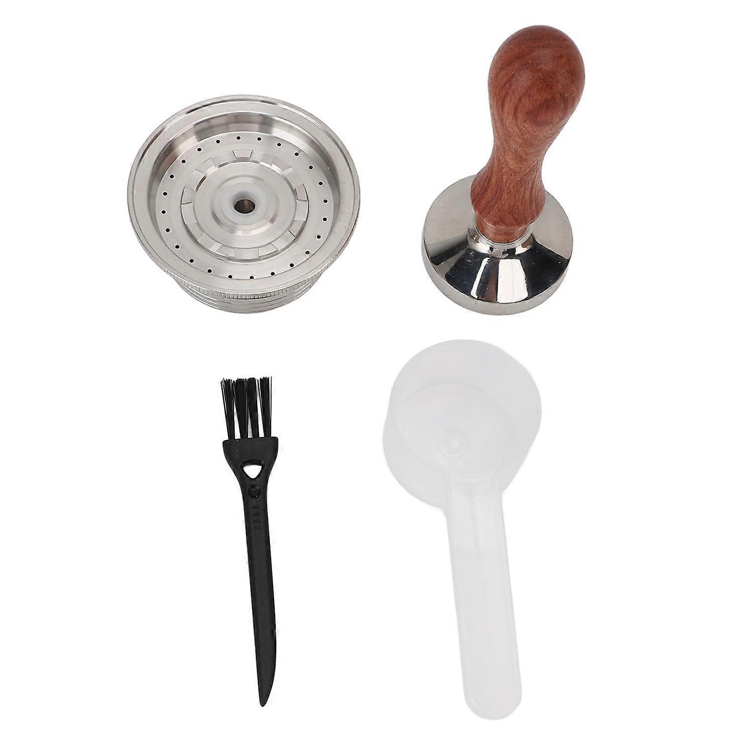 Wiederverwendbare Kaffeekapsel Aus Edelstahl 304, Nachfüllbarer Kaffeefilter Mit Tamper, Bürste Und Löffel
