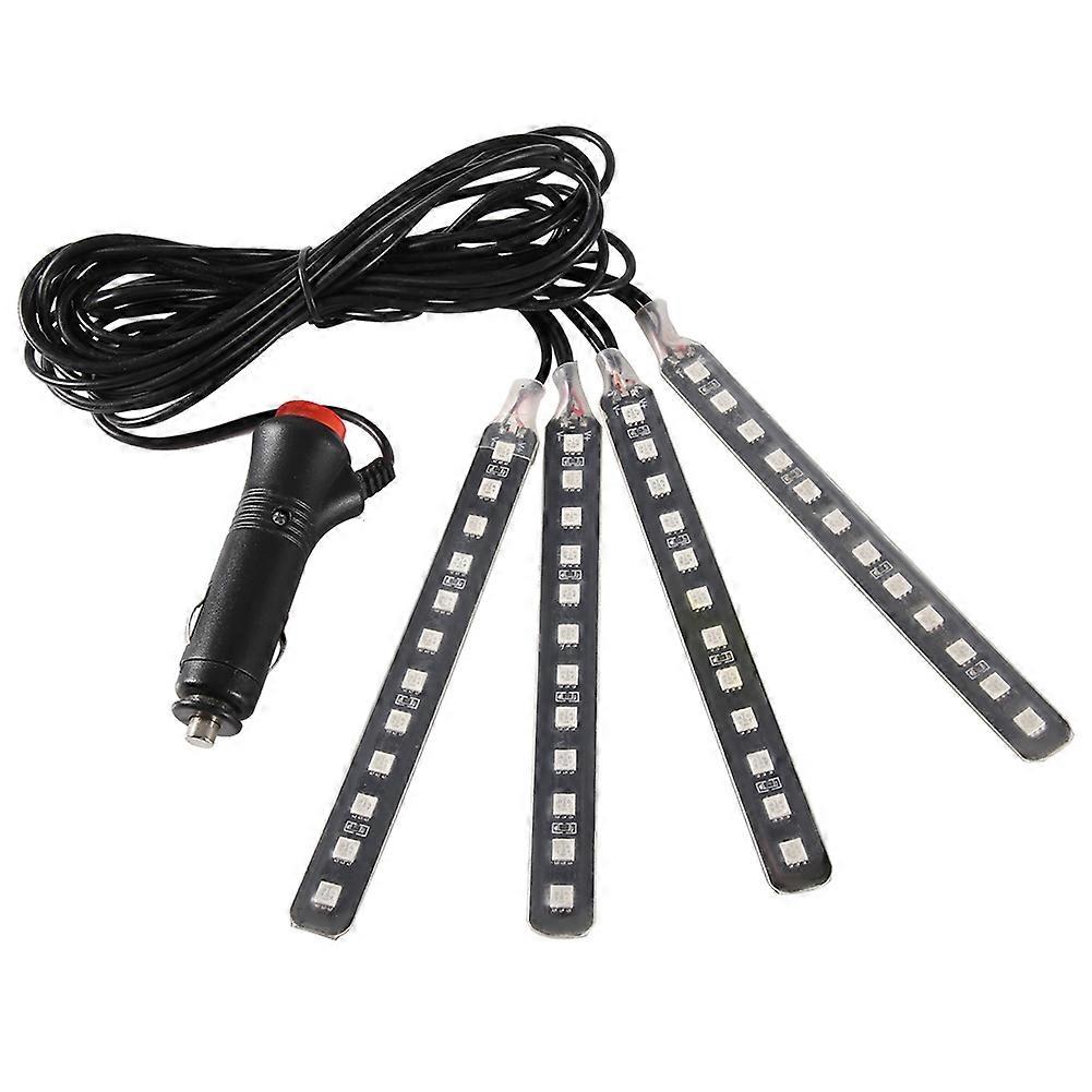 12v 4x 12smd Rgb-led-streifen Für Den Fahrzeuginnenraum, Fußraumbeleuchtung Mit Fernbedienung (blau)
