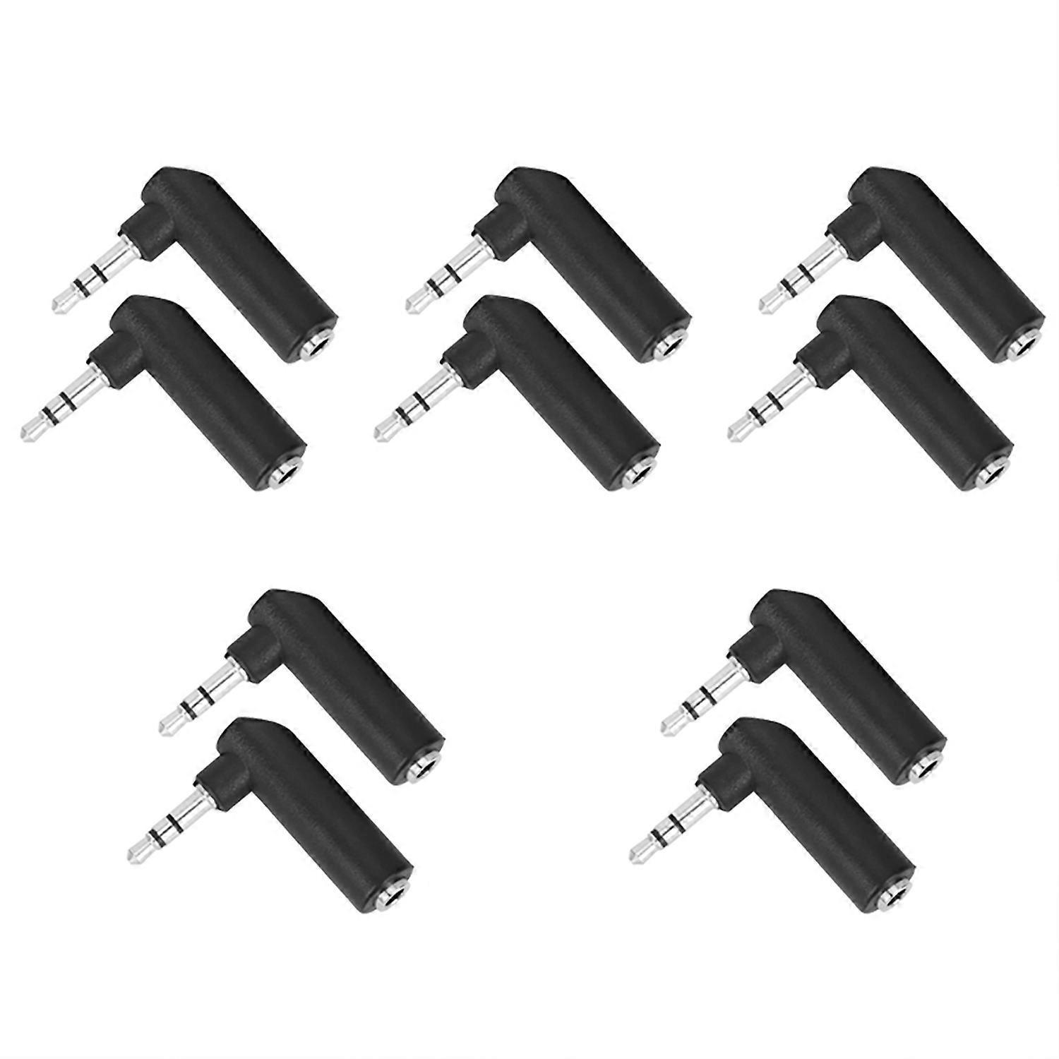 10 Stück 90-grad-adapterstecker 3,5-mm-stecker Auf 3,5-mm-buchse Für Stereo-kopfhörer